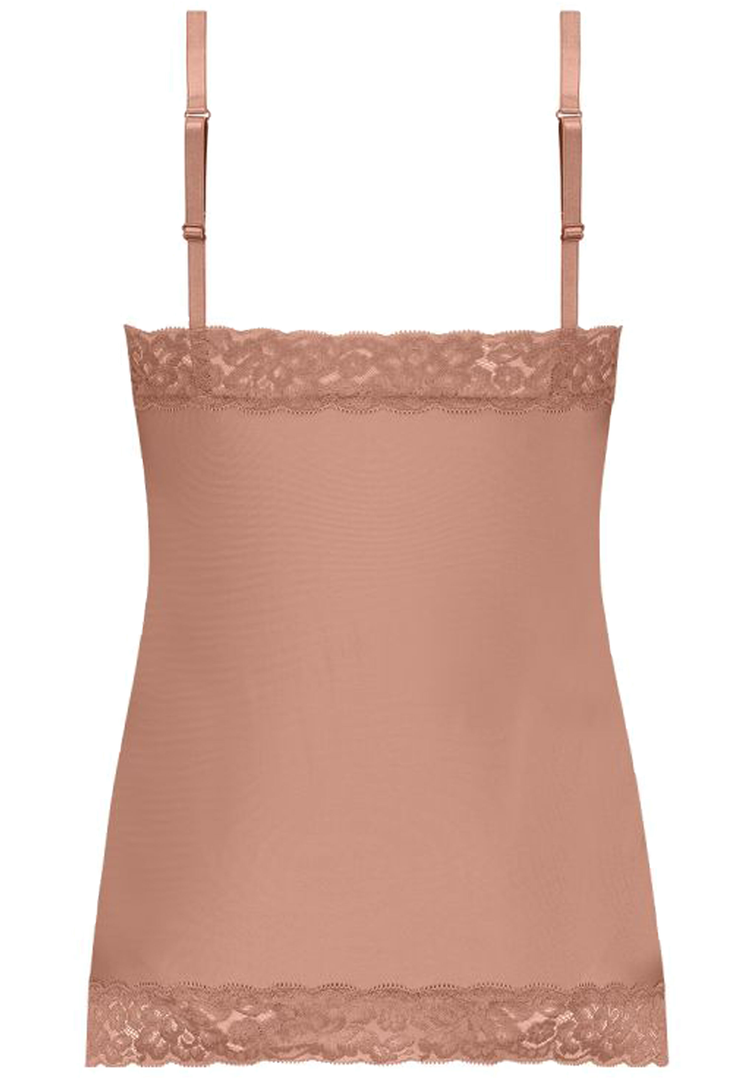 TEN CATE Secrets Lace women spaghetti top met kant (1-pack), dames singlet, roze bruin