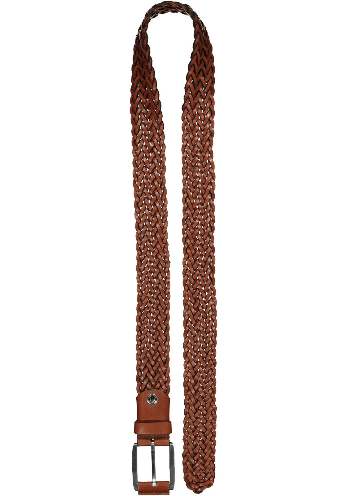 2-4032057127726_riemen_HR LINDENMANN leren heren riem, cognac gevlochten