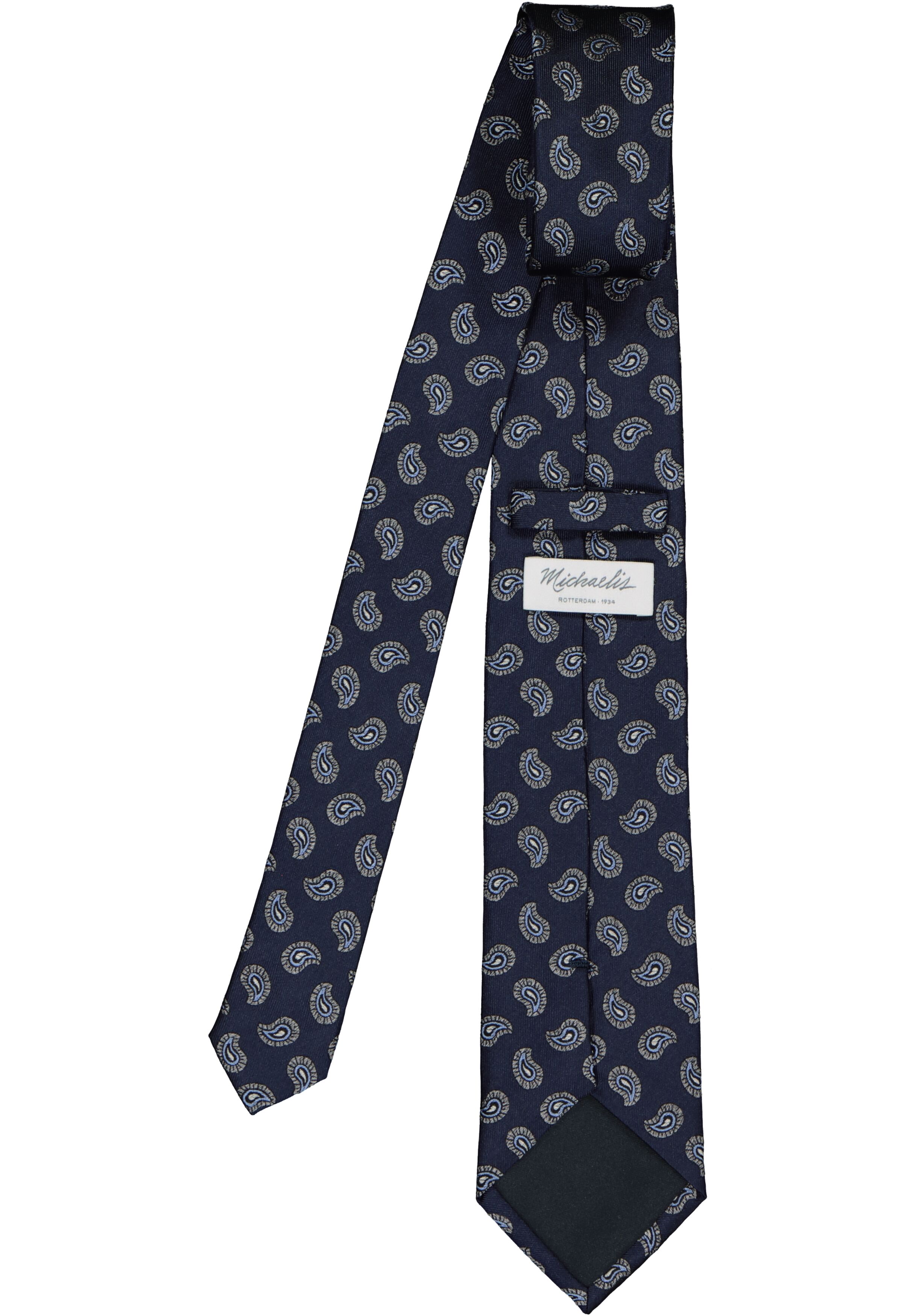 Michaelis  stropdas, blauw dessin