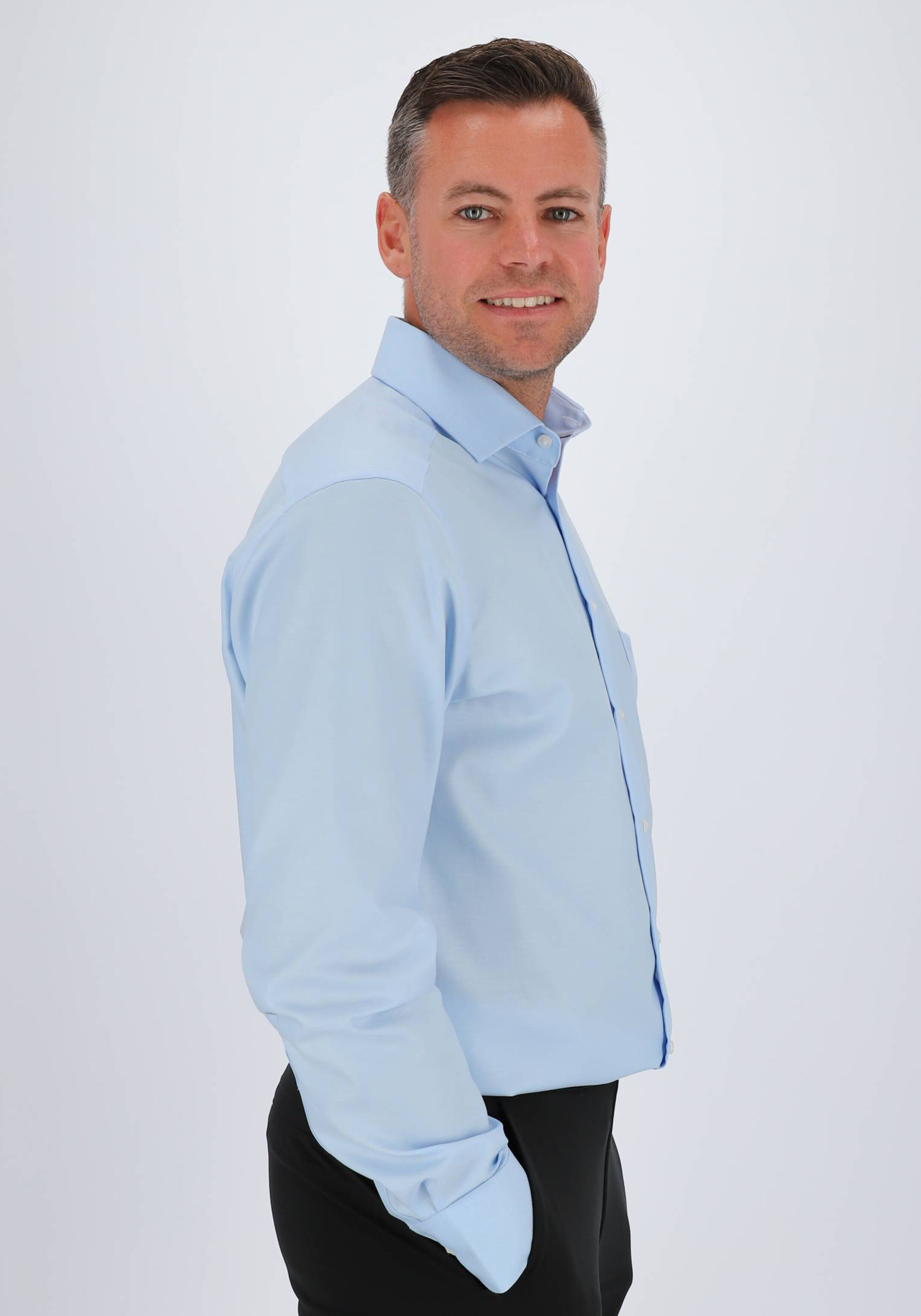 OLYMP Luxor modern fit overhemd, lichtblauw twill