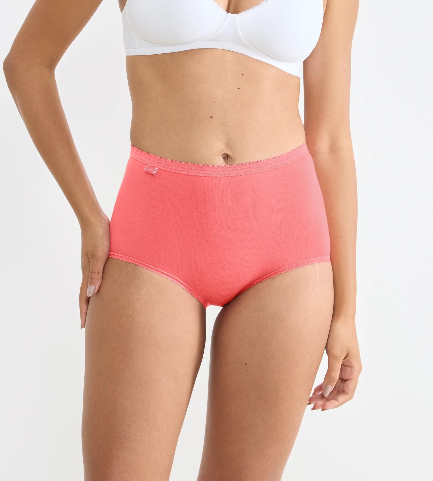 Sloggi Women Basic+ Maxi (4-pack), dames slip, offwhite met 3 tinten roze
