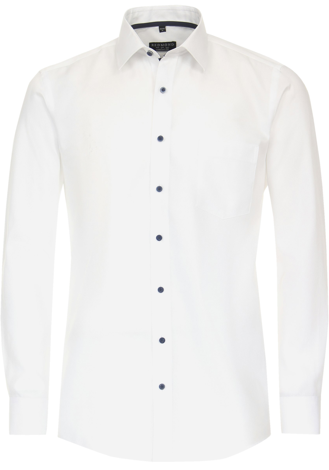 Redmond comfort fit overhemd, popeline, wit Redmond comfort fit overhemd, popeline, wit