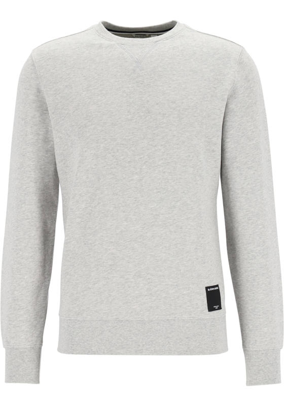 Bjorn Borg crew neck sweater, heren sweatshirt dik, lichtgrijs melange Bjorn Borg crew neck sweater, heren sweatshirt dik, lichtgrijs melange