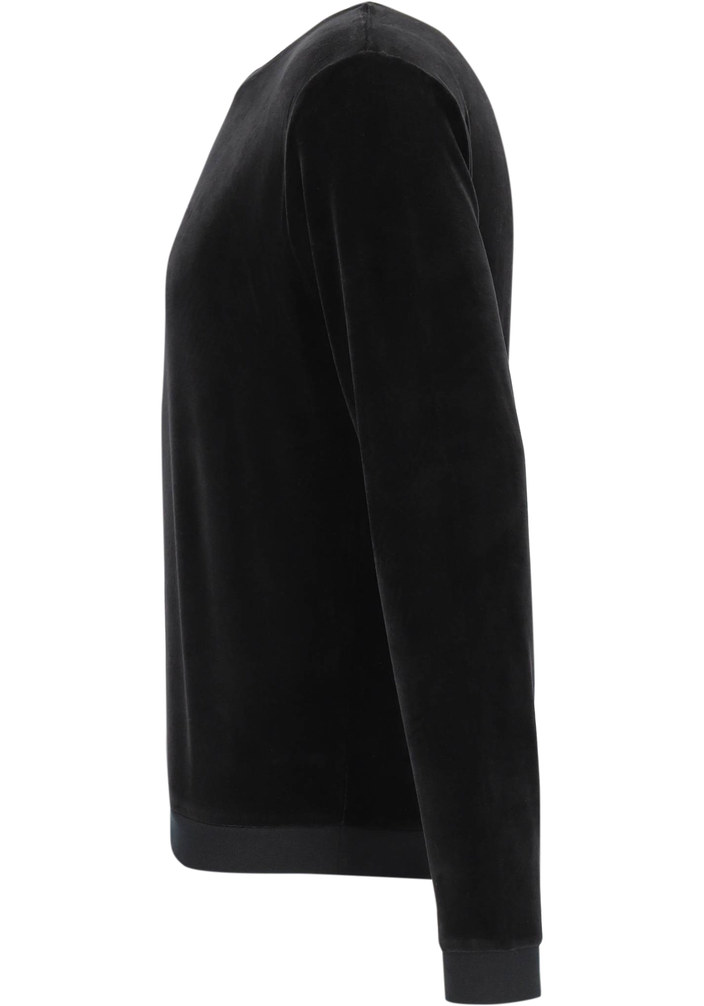 BOSS Velour Sweatshirt, heren lounge trui, zwart