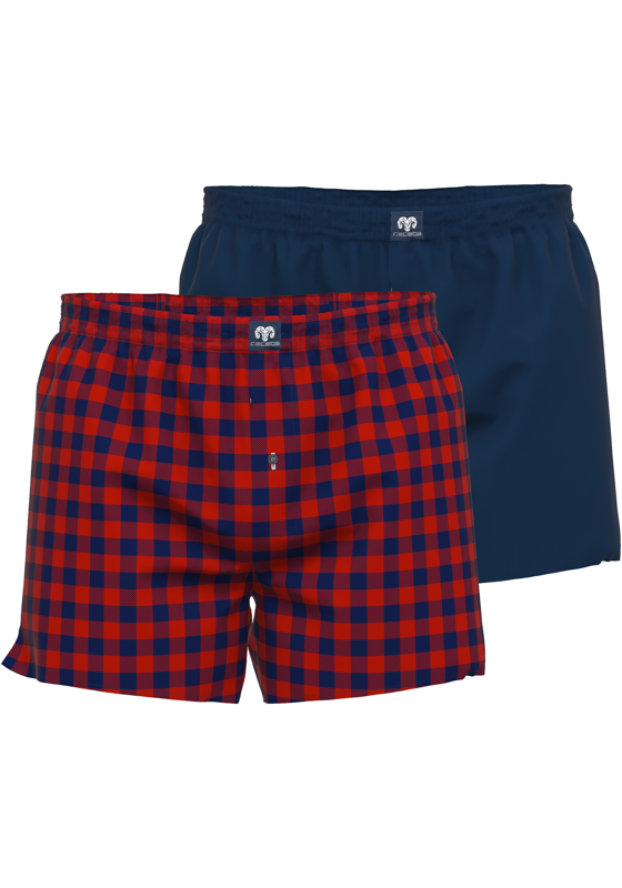 Ceceba heren boxershorts geweven wijd model (2-pack), donkerrood geruit Ceceba heren boxershorts geweven wijd model (2-pack), donkerrood geruit