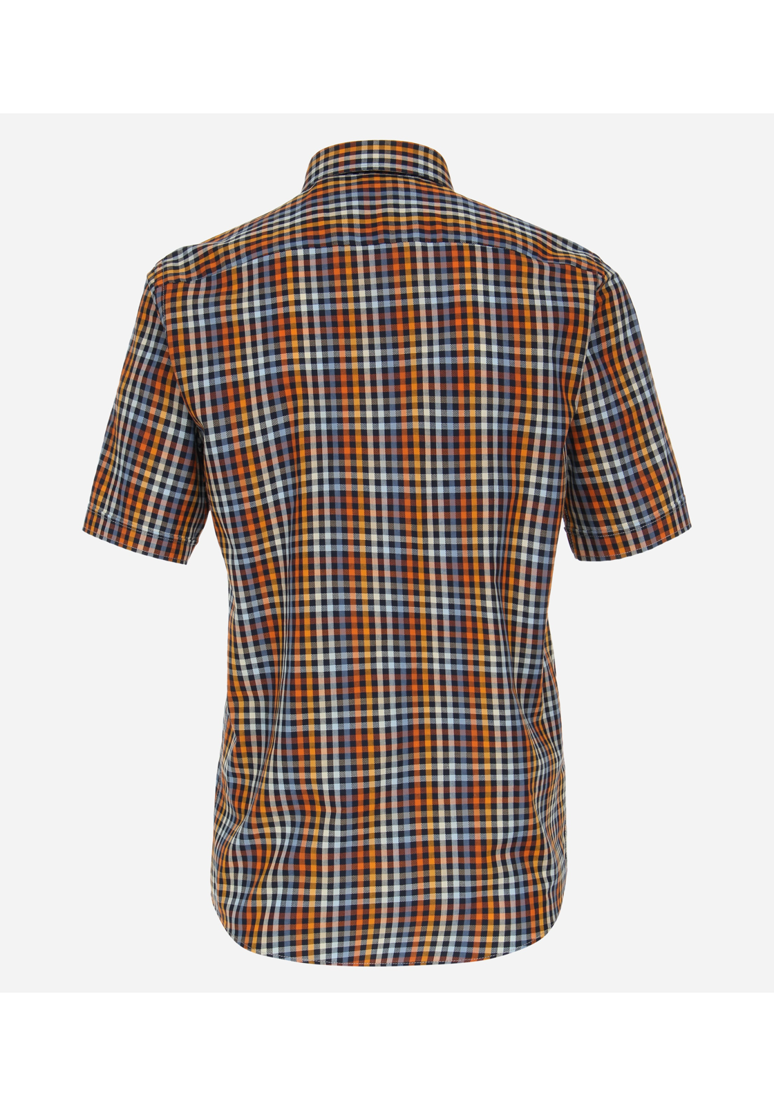 image_3_48a23a5ed15e571e5cca354ce94e25e3jpgautoformatbgF3F3F3blend-alpha100blend-colorF3F3F3blend-modedarkenfitclampp CASA MODA Sport casual fit overhemd, korte mouw, dobby, oranje geruit