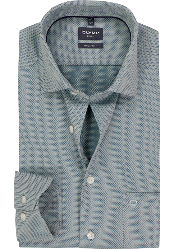 OLYMP Luxor modern fit overhemd, structuur, groen OLYMP Luxor modern fit overhemd, structuur, groen