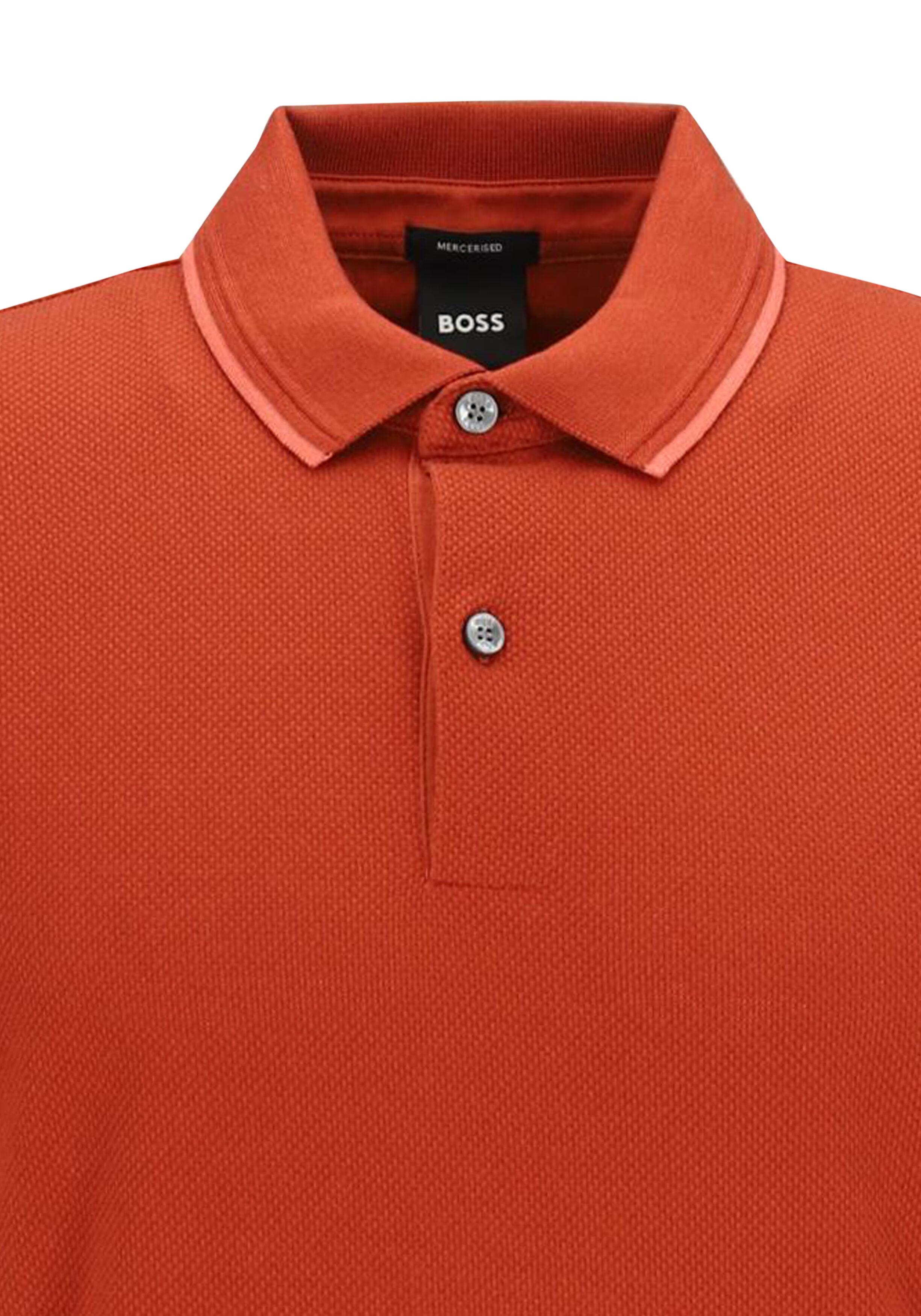 BOSS Prout regular fit heren polo, pique, donker oranje