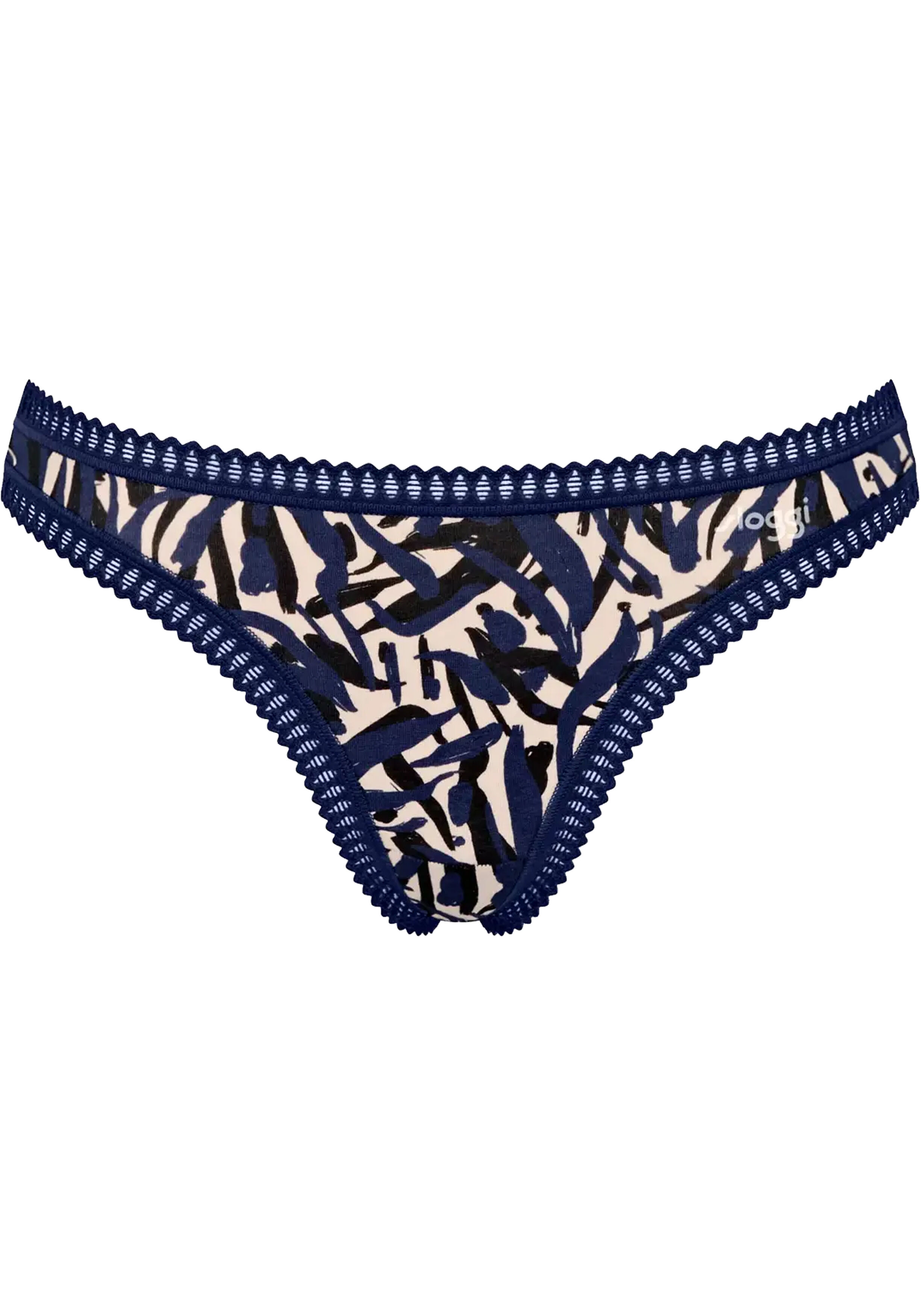 Sloggi Women GO Crush String (3-pack), dames string, zwart, blauw, print