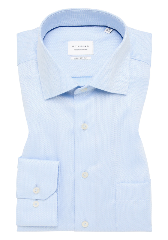 ETERNA comfort fit overhemd, structuur, lichtblauw ETERNA comfort fit overhemd, structuur, lichtblauw