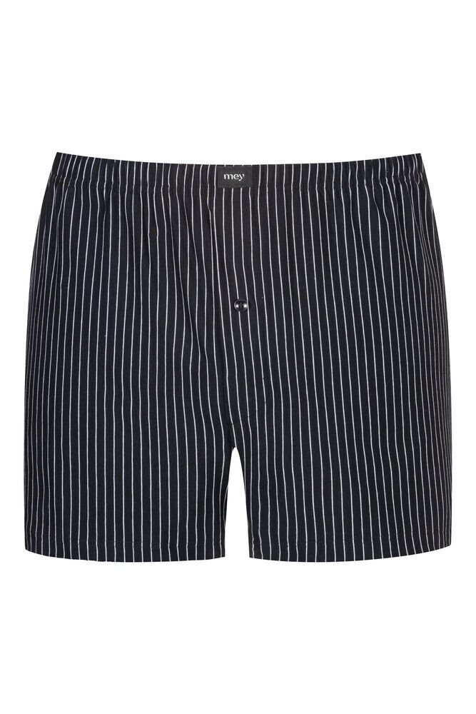 Mey heren boxer short BC stripes, boxershort wijd normale lengte met gulp, zwart