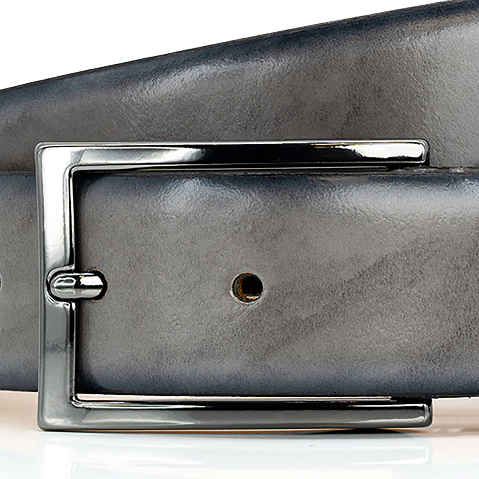 LINDENMANN leren heren riem, grijs