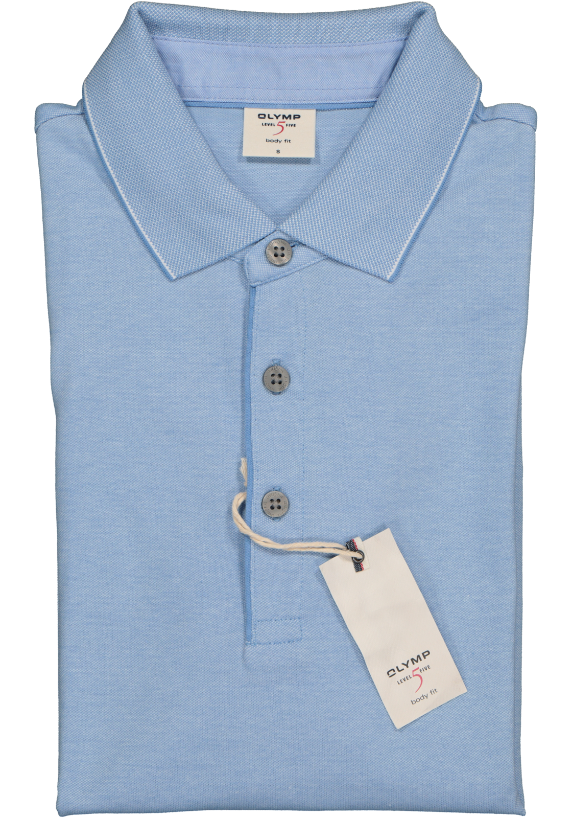 4-4060553515334_olymp_polo_HR OLYMP Level 5 body fit poloshirt, stretch, turquoise melange