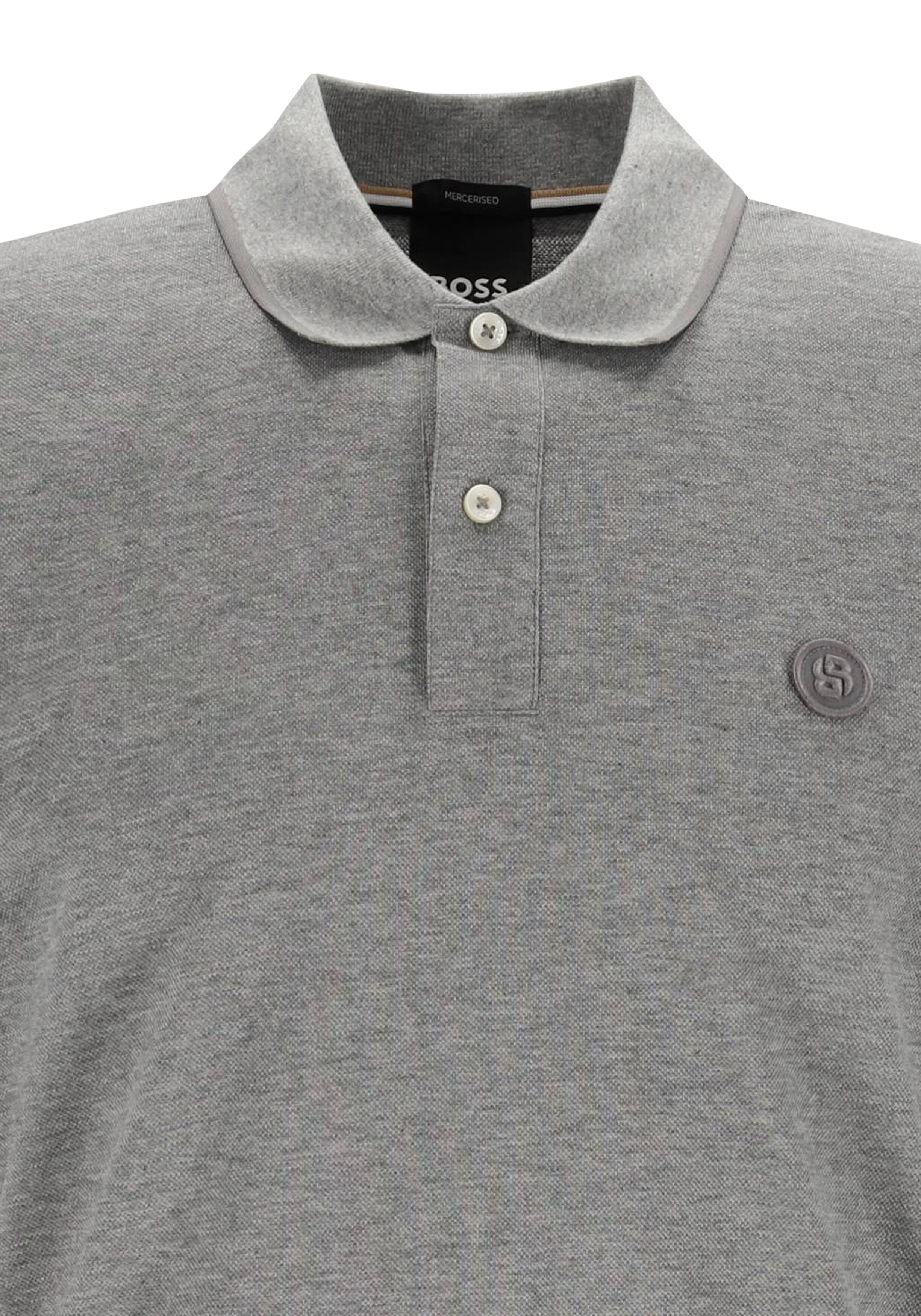 BOSS Parris regular fit heren polo, pique, zilver