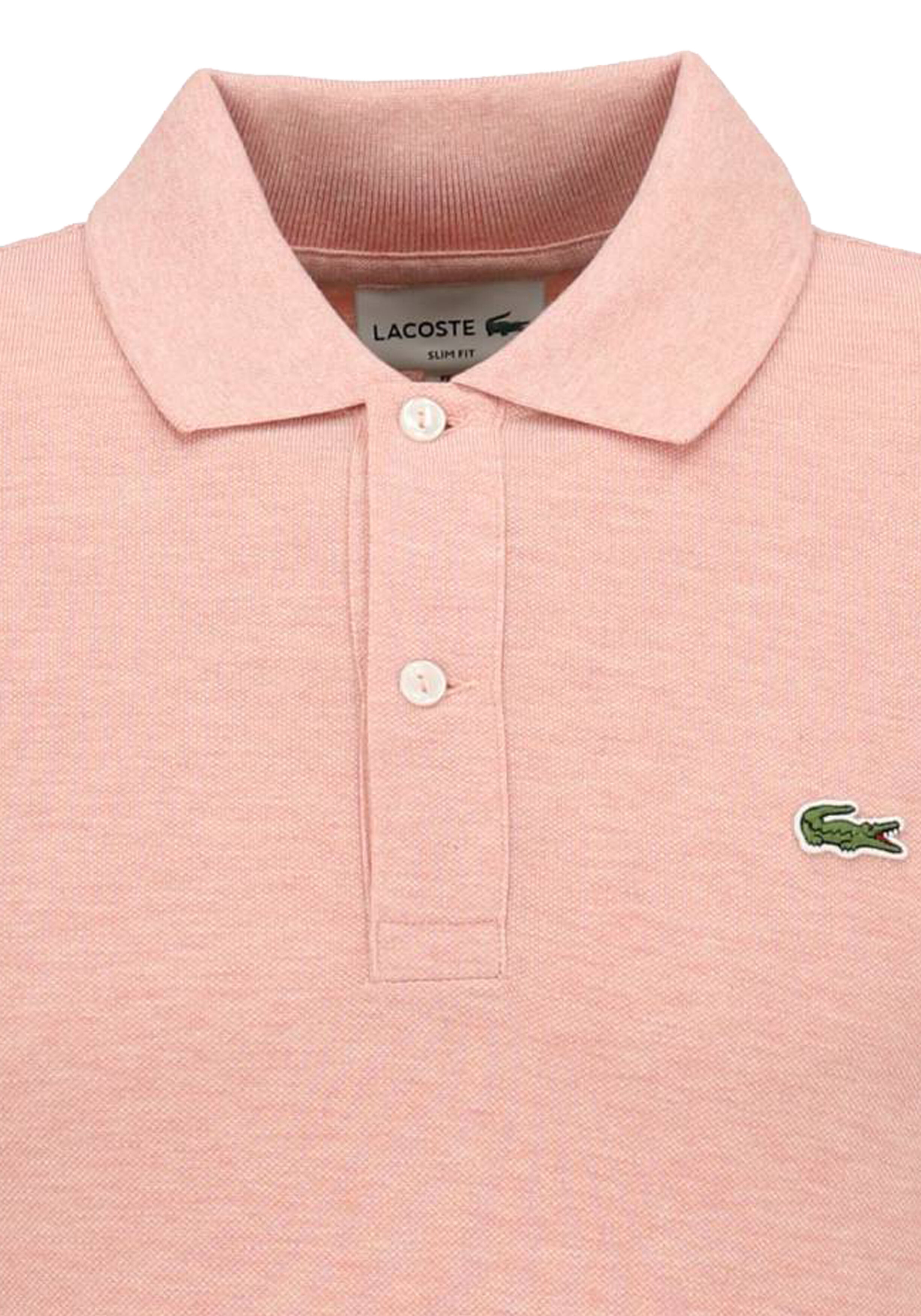 Lacoste Slim Fit polo, roze melange