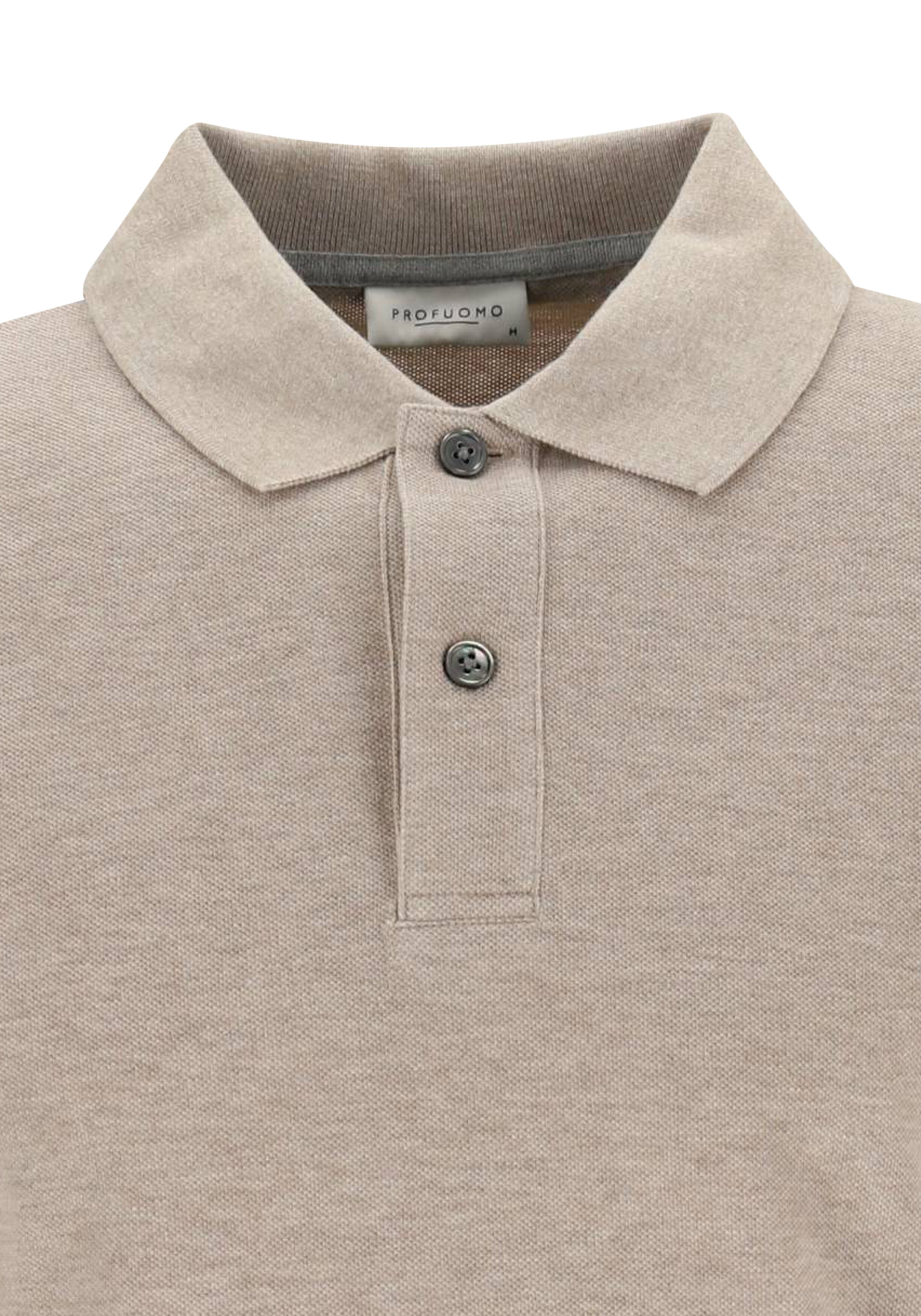 Profuomo slim fit heren polo, beige