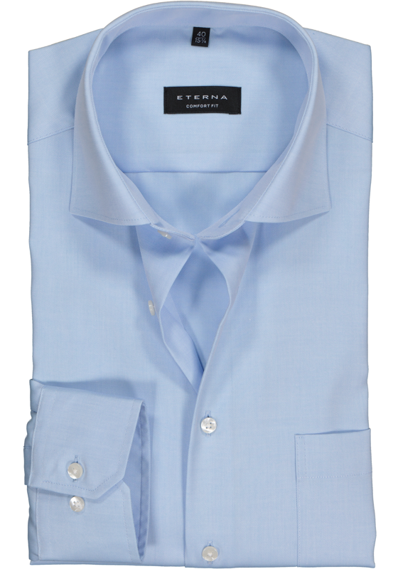 ETERNA comfort fit overhemd, niet doorschijnend twill heren overhemd, lichtblauw ETERNA comfort fit overhemd, niet doorschijnend twill heren overhemd, lichtblauw