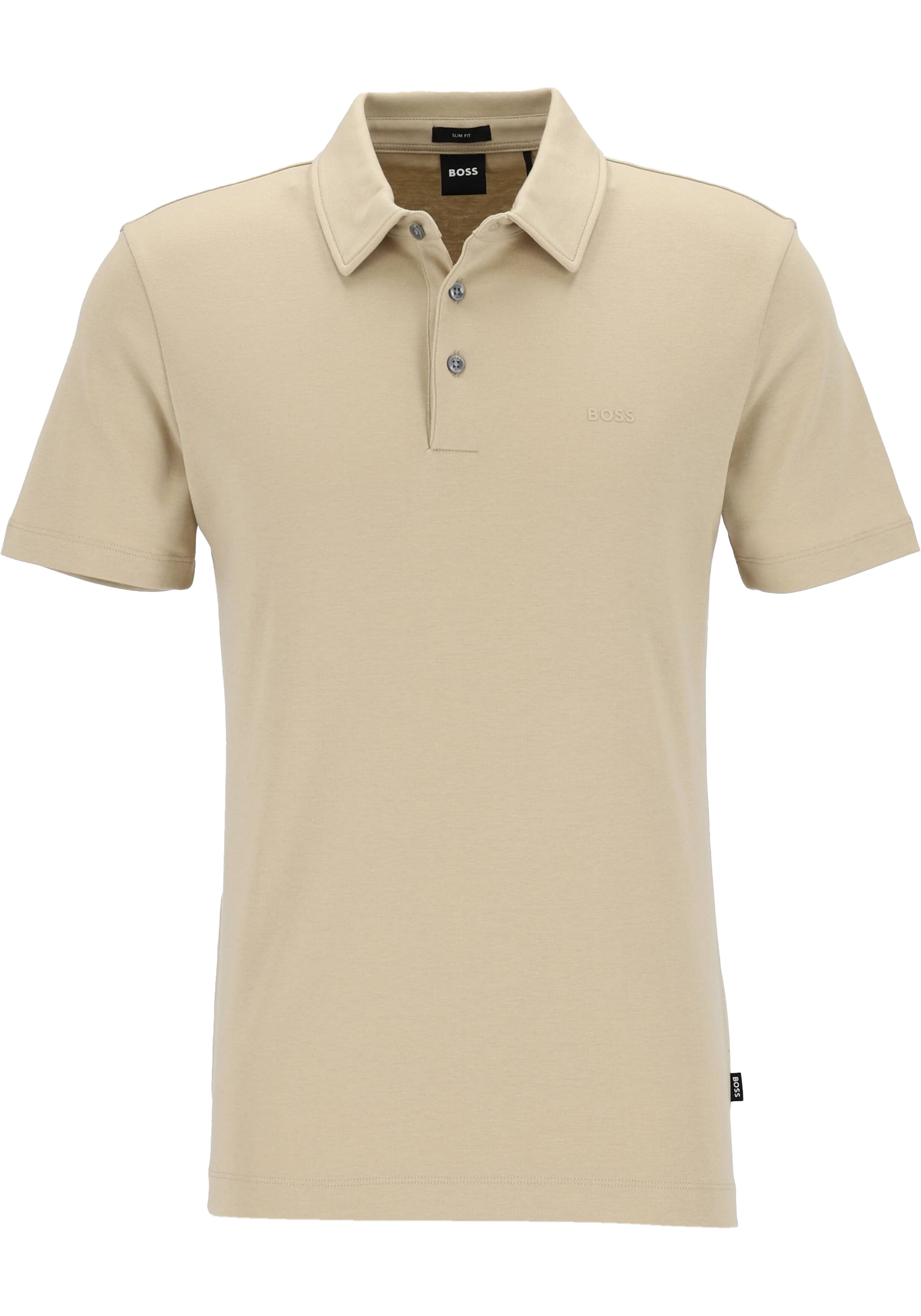 Slim Fit Beige Polo Heren Profuomo Gebreide Slim Fit Polo Beige