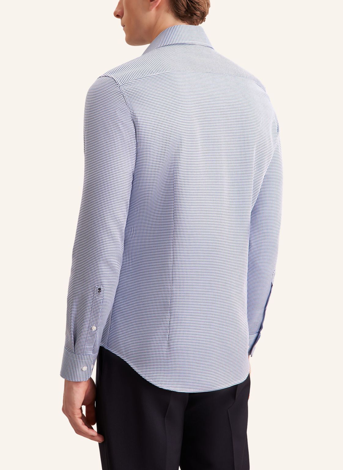 Seidensticker x-slim fit overhemd, popeline, blauw geruit