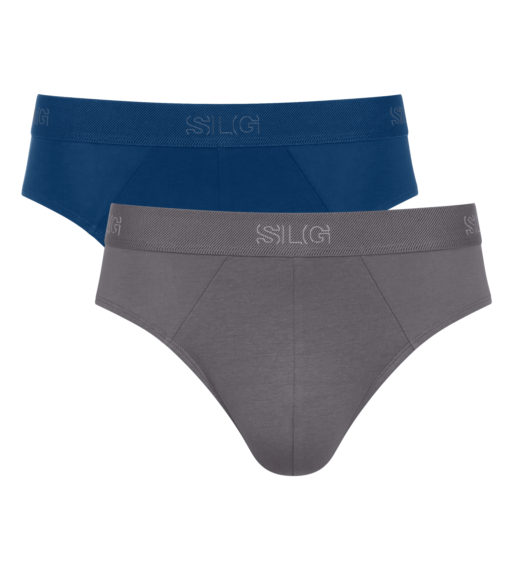 Sloggi Men SLG Base Brief, heren slip (2-pack), kobaltblauw en middengrijs