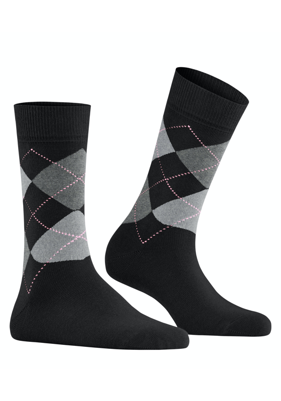 Burlington Queen damessokken, zwart (black-aqua) Burlington Queen damessokken, zwart (black-aqua)