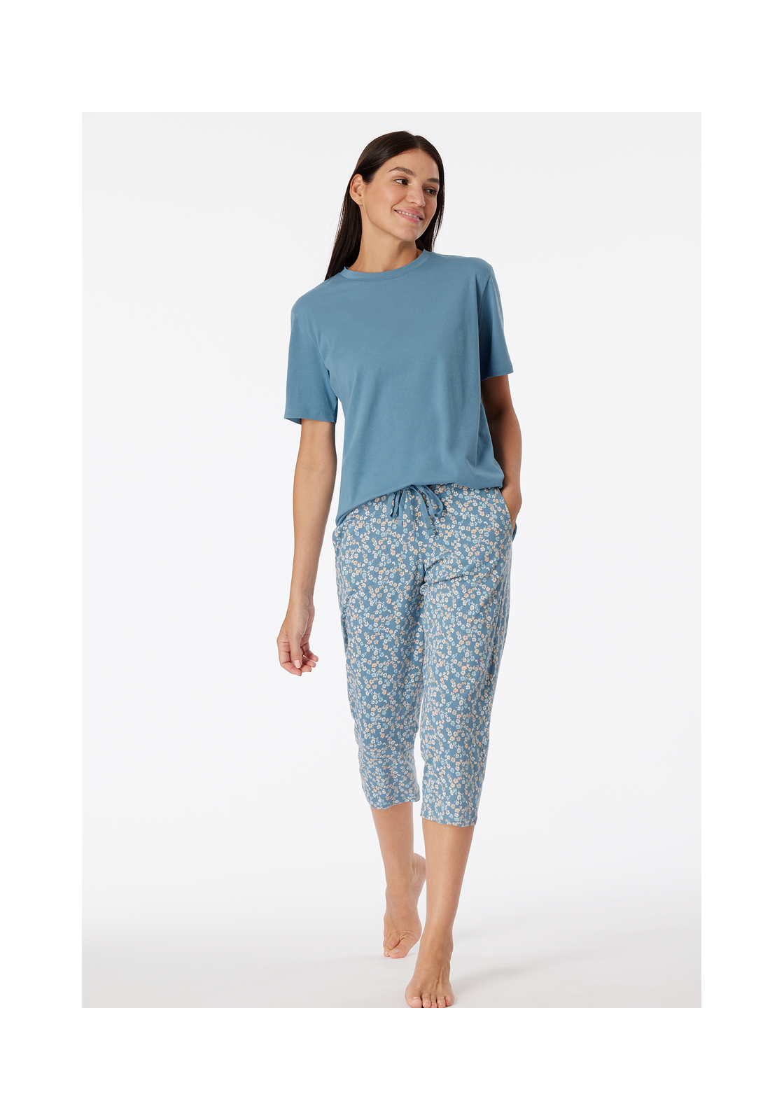 image_8_179270-808_5_1280x1280 SCHIESSER Mix+Relax nachtkleding dames, dames 3/4-broek bloemen blauw-grijs