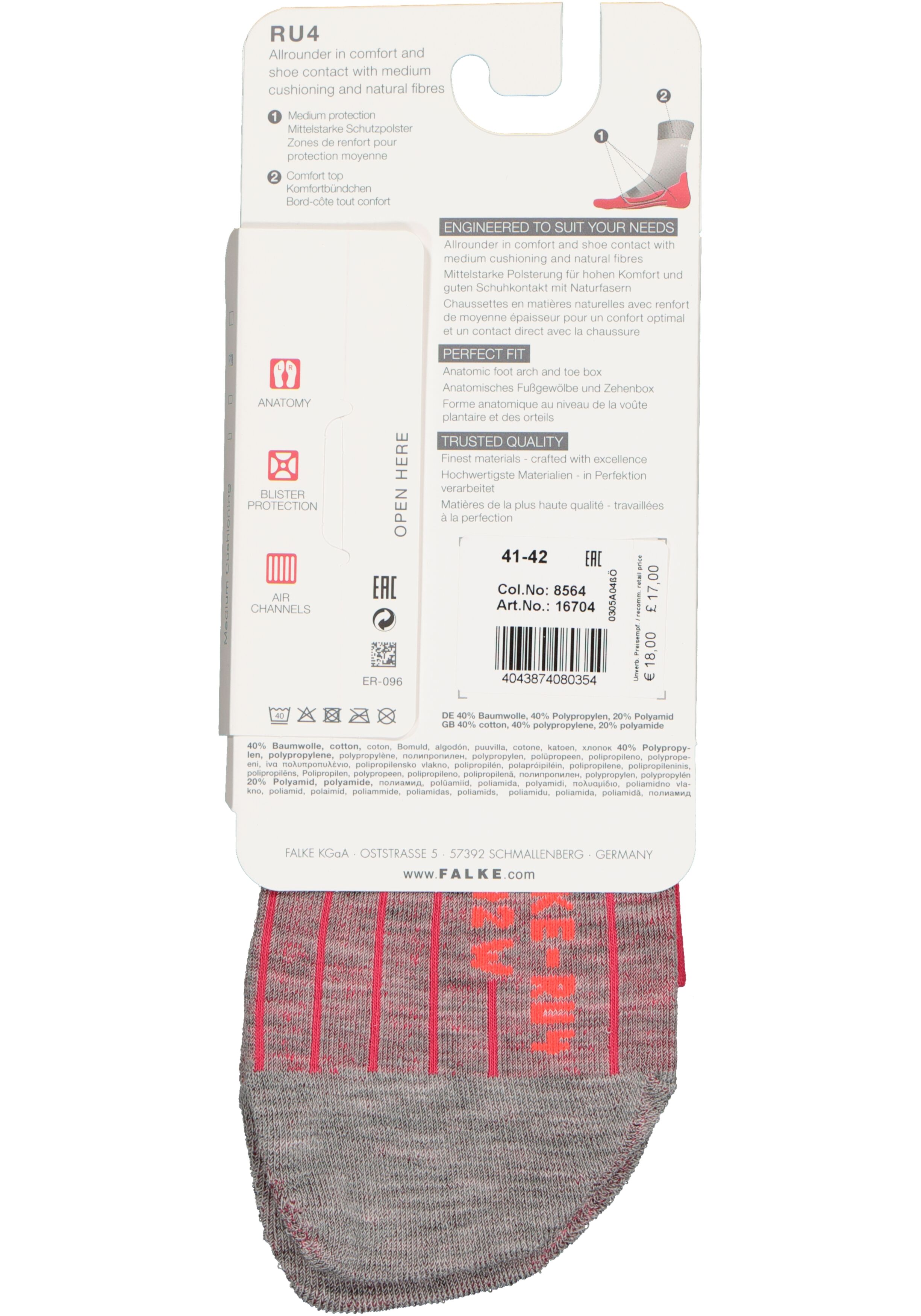 FALKE RU4 dames hardloopsokken, roze-mix (rose)