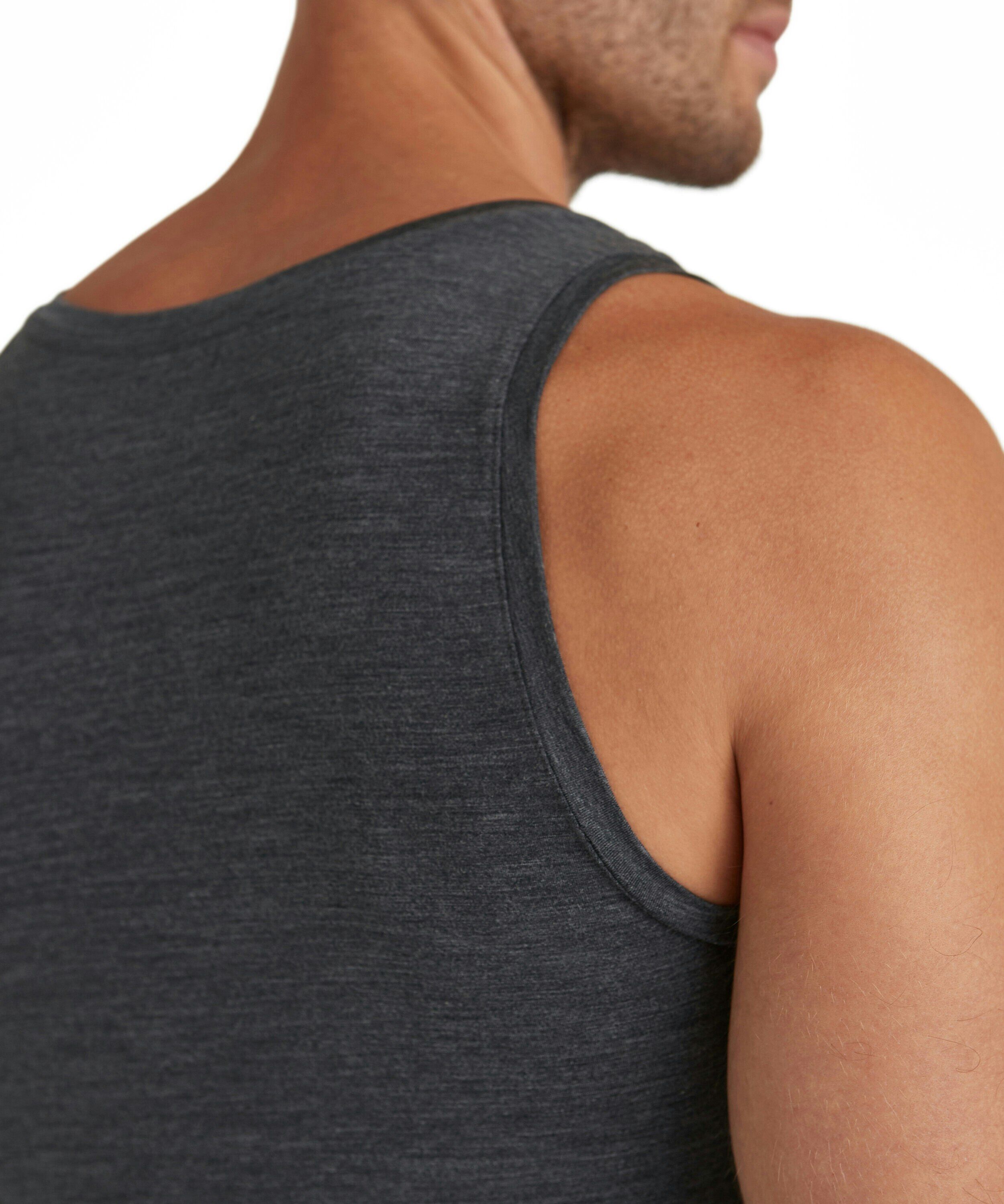FALKE heren top Daily Climawool, singlet, donkergrijs (dark grey -heather)