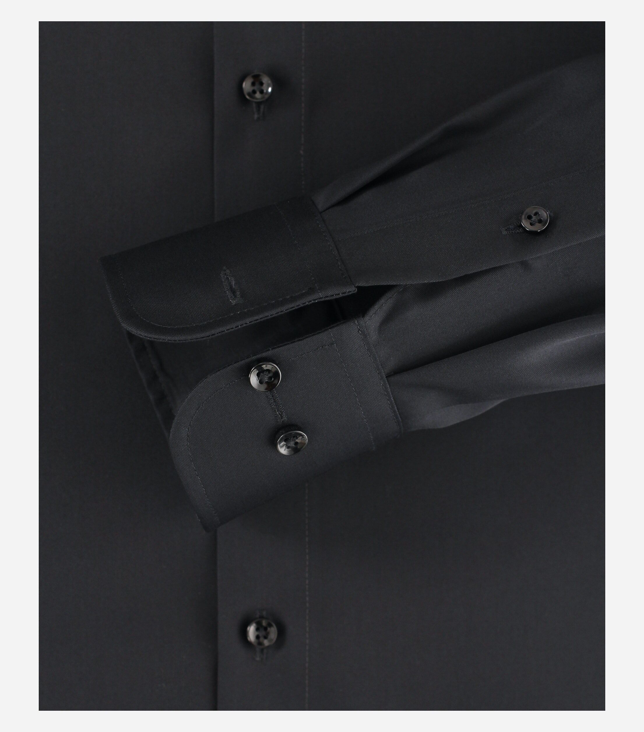 CASA MODA comfort fit overhemd, mouwlengte 7, twill, zwart