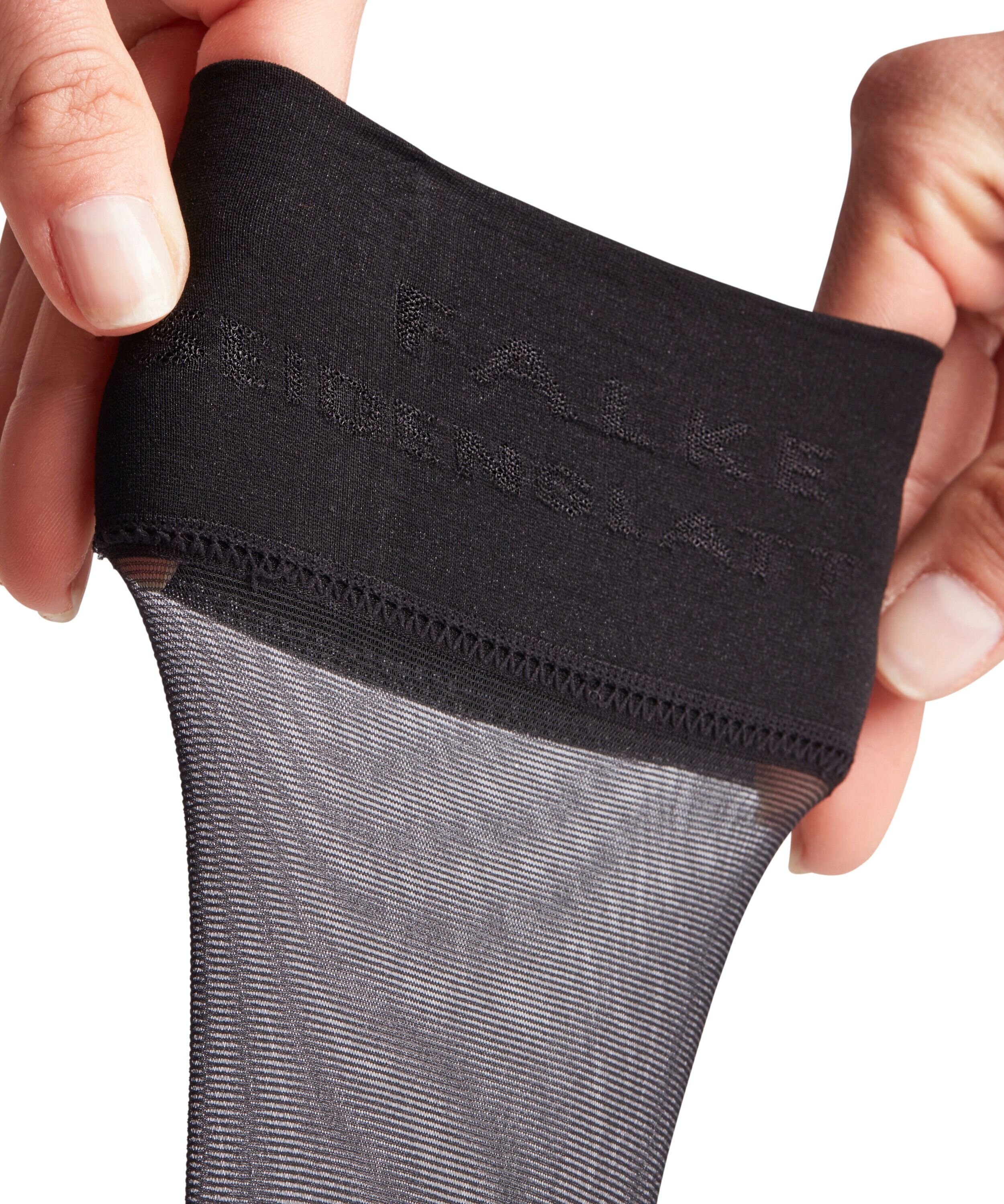 FALKE Seidenglatt 15 DEN dames kniekousen, zwart (black)
