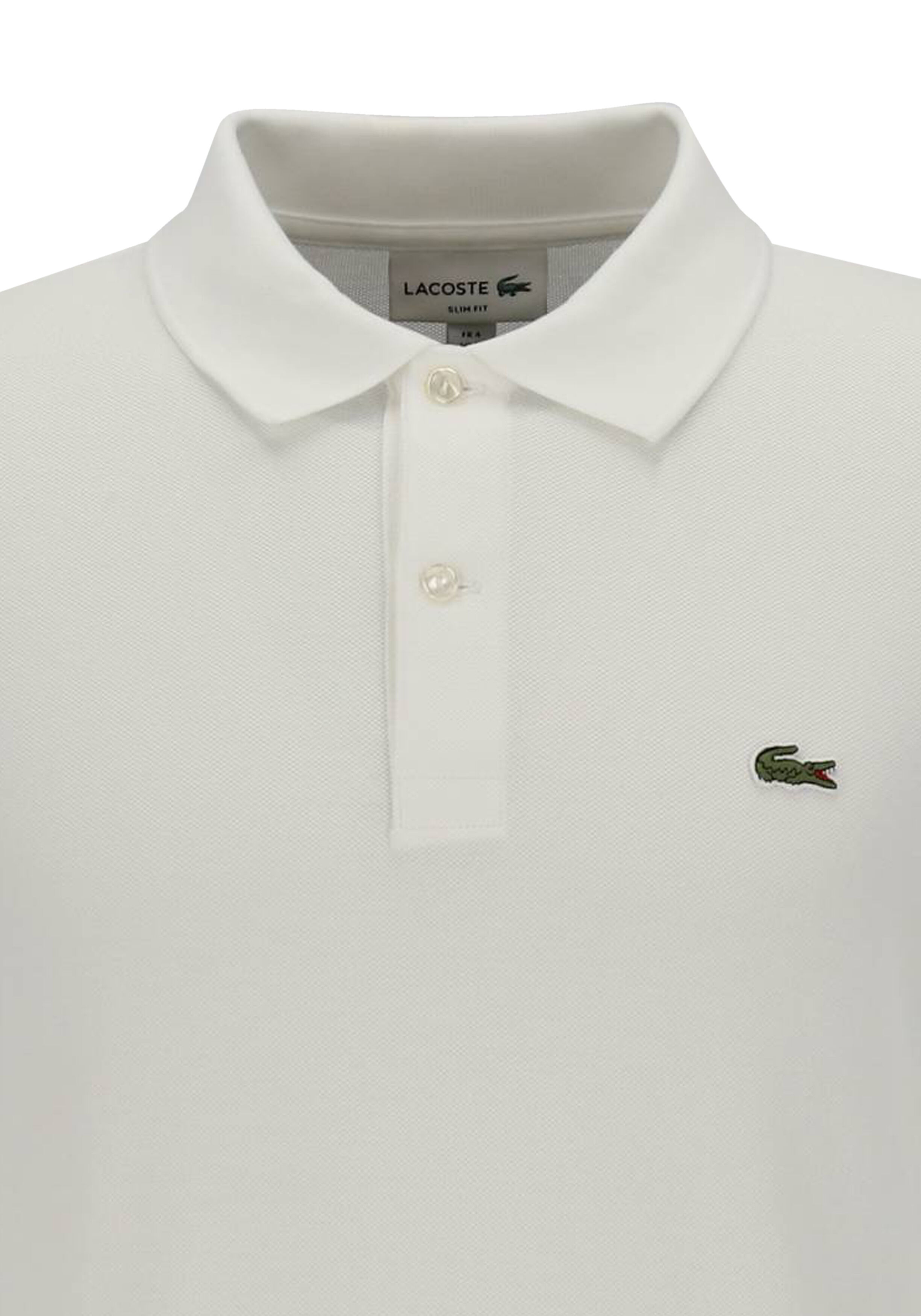 Lacoste Slim Fit polo lange mouw, wit