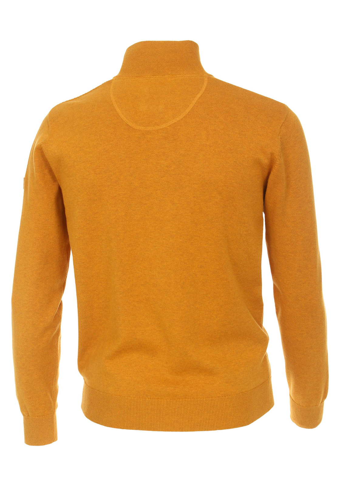 2-4061933134039-redmond-trui_HR Redmond heren schipperstrui katoen, met rits, okergeel structuur
