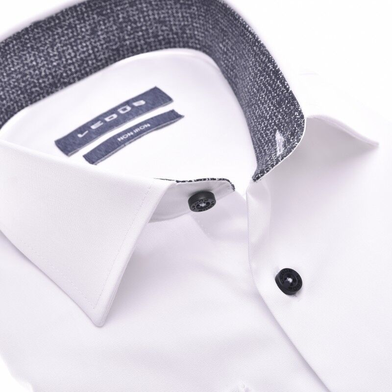 Ledub modern fit overhemd, mouwlengte 7, wit