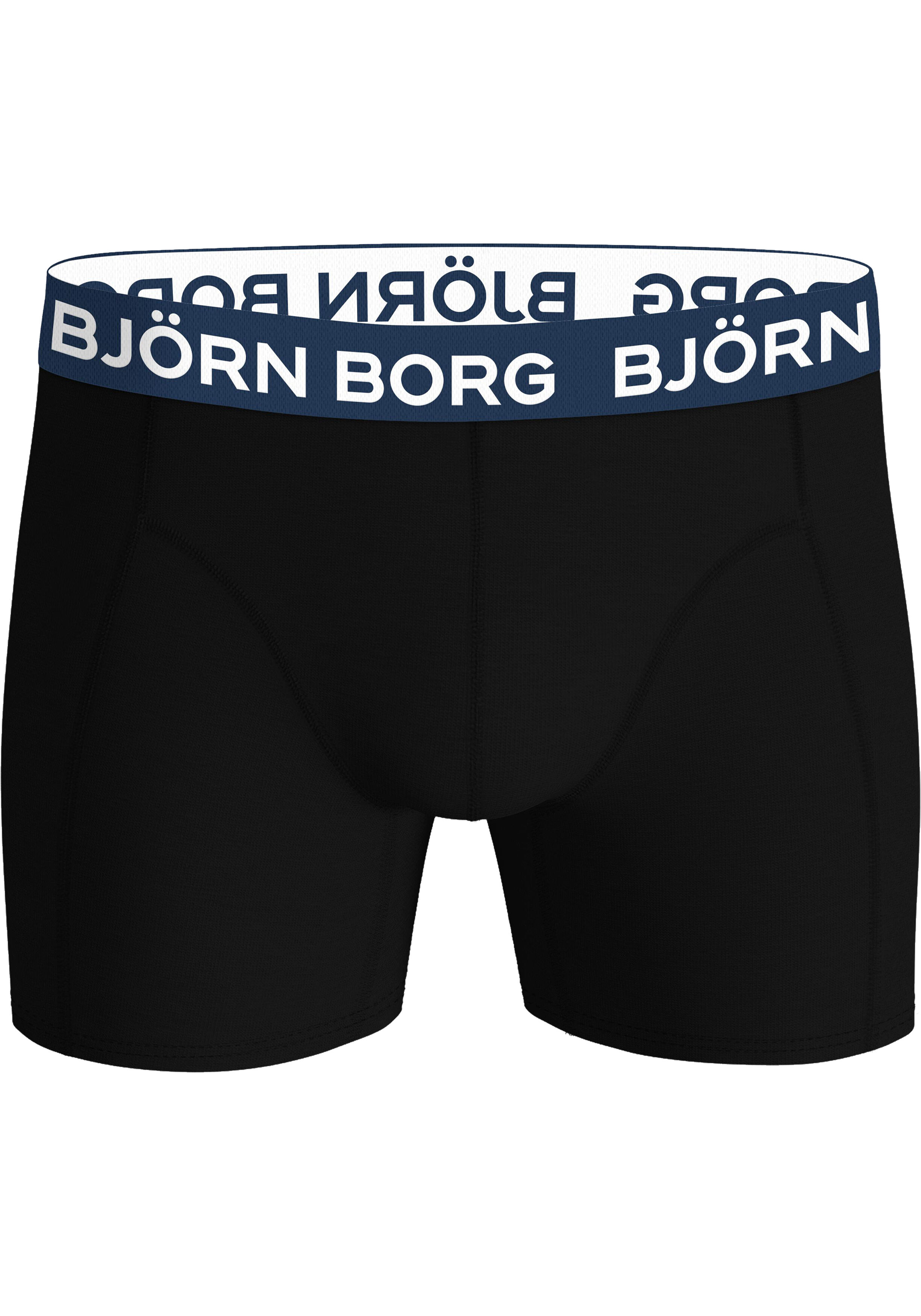 Bjorn Borg Cotton Stretch boxers, heren boxers normale lengte (5-pack), zwart, zwart, zwart, zwart, zwart