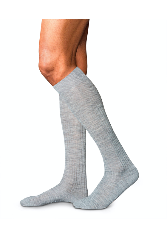 FALKE No. 7 Finest Merino heren kniekousen, grijs (light grey melange) FALKE No. 7 Finest Merino heren kniekousen, grijs (light grey melange)
