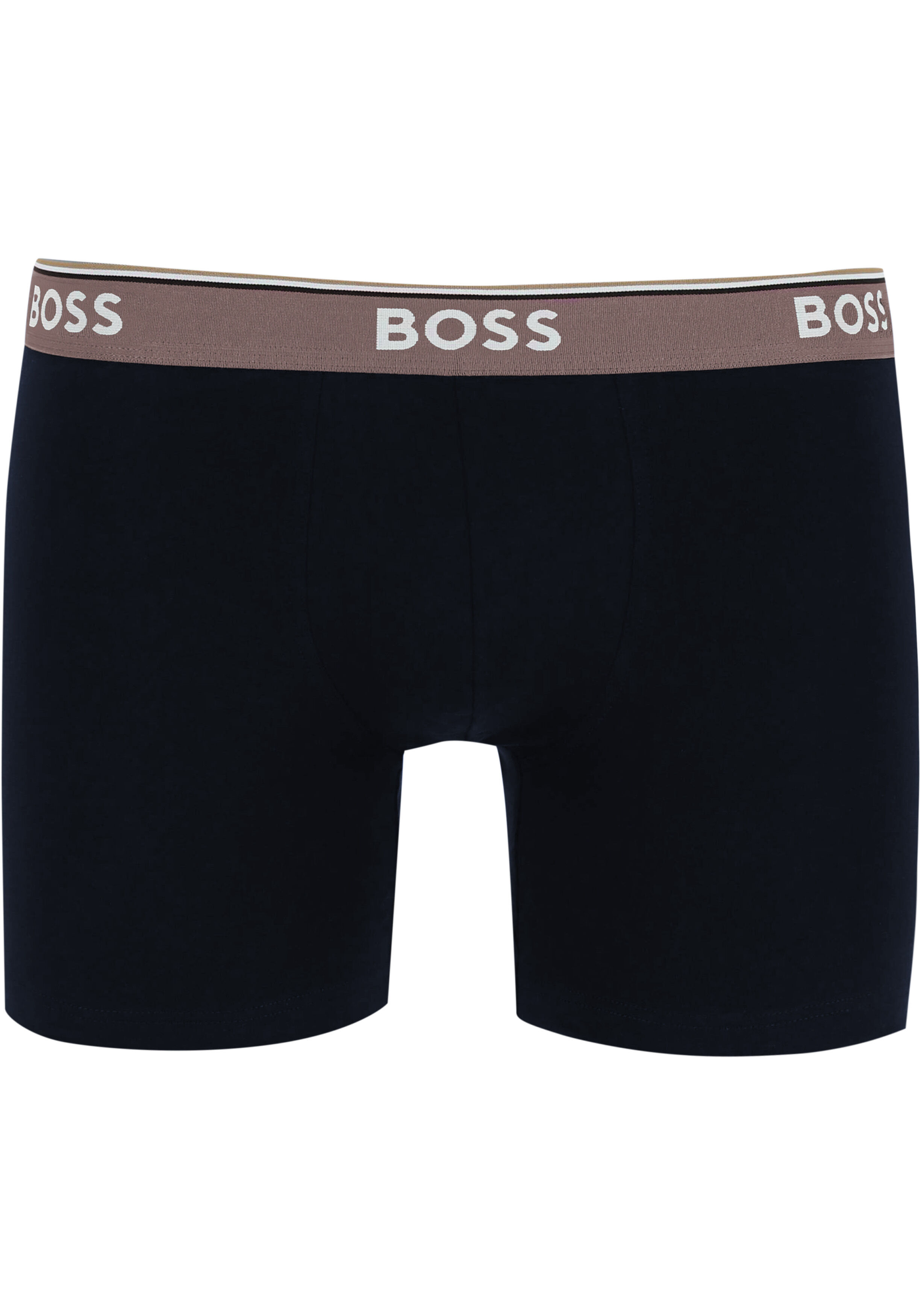 HUGO BOSS Power boxer briefs (3-pack), heren boxers normale lengte, blauw met gekleurde tailleband
