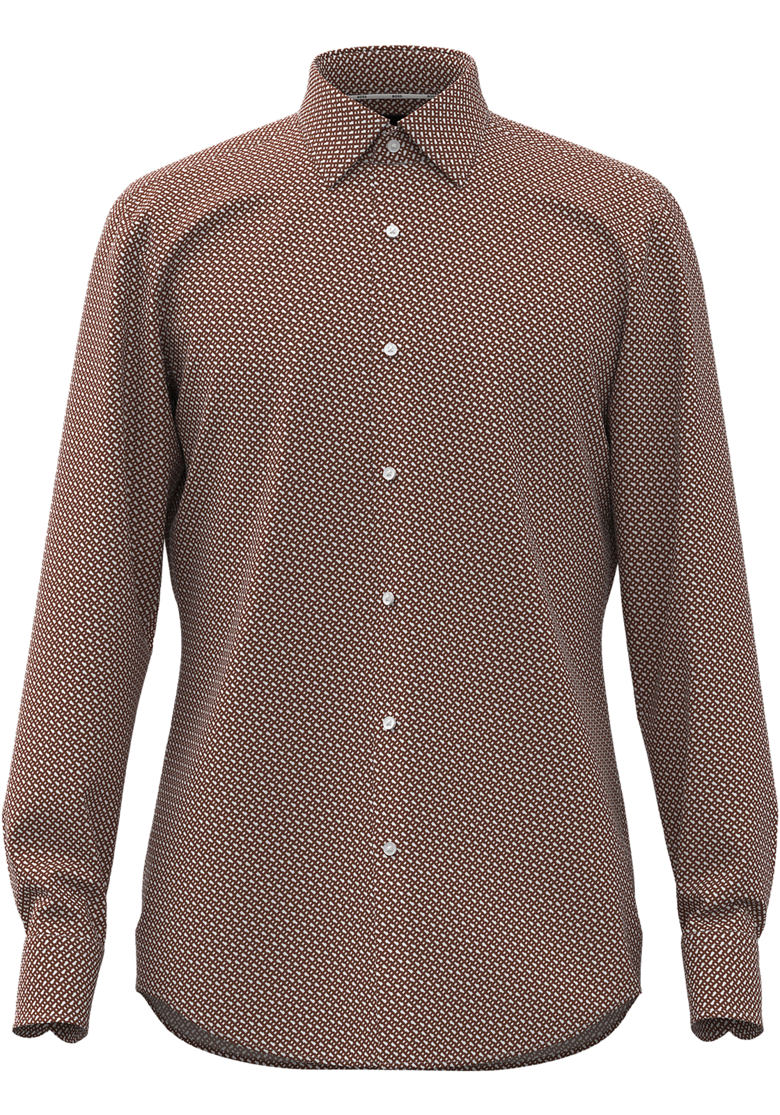 1-4063538140255-hugo_boss-overhemd-N23_HR HUGO BOSS Hank slim fit overhemd, popeline, rood dessin