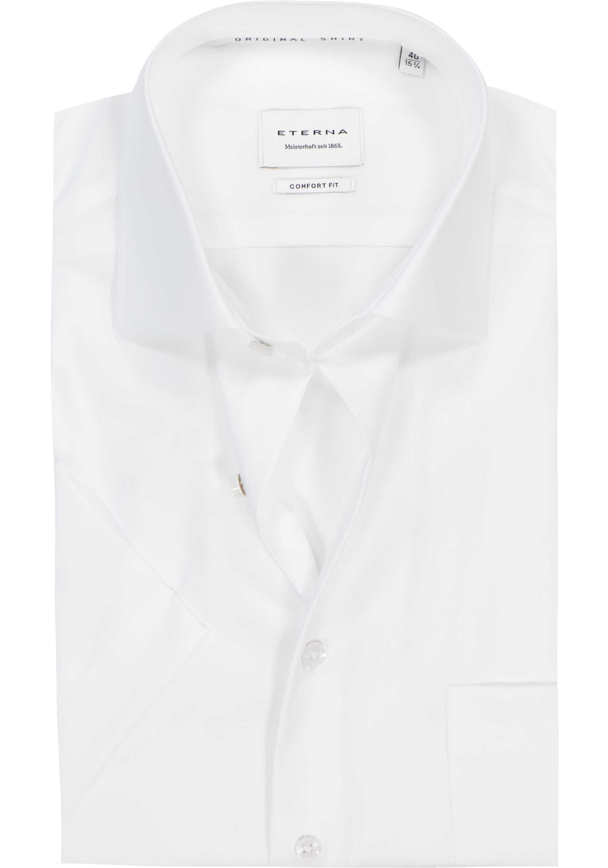 ETERNA comfort fit overhemd korte mouw, popeline, wit