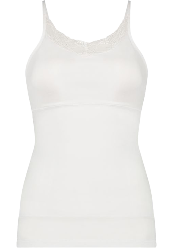 TEN CATE Basics women spaghetti top shape met kant (1-pack), dames singlet, wit TEN CATE Basics women spaghetti top shape met kant (1-pack), dames singlet, wit