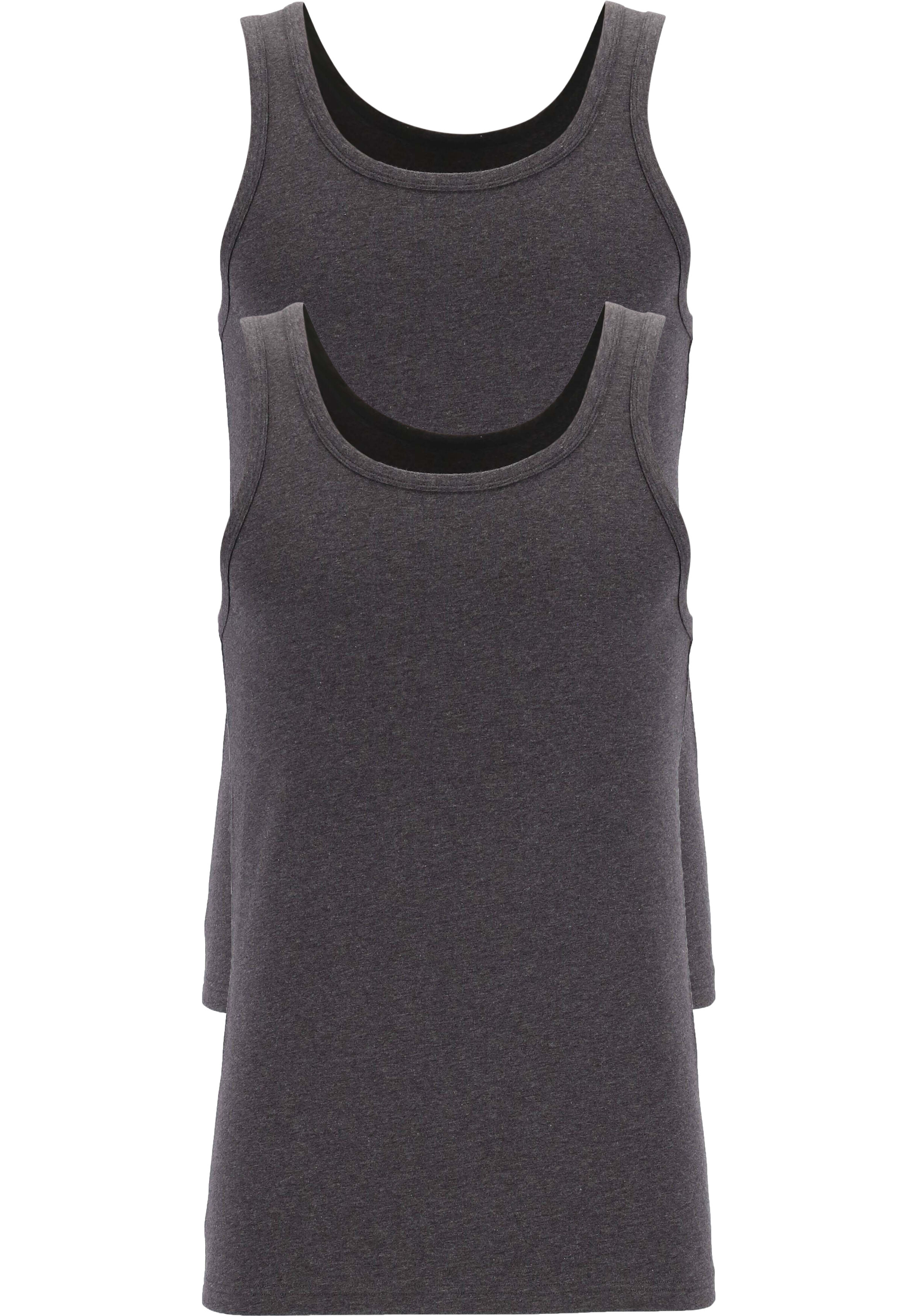 TEN CATE Basics men singlet (2-pack), heren hemden O-hals, antraciet grijs melange