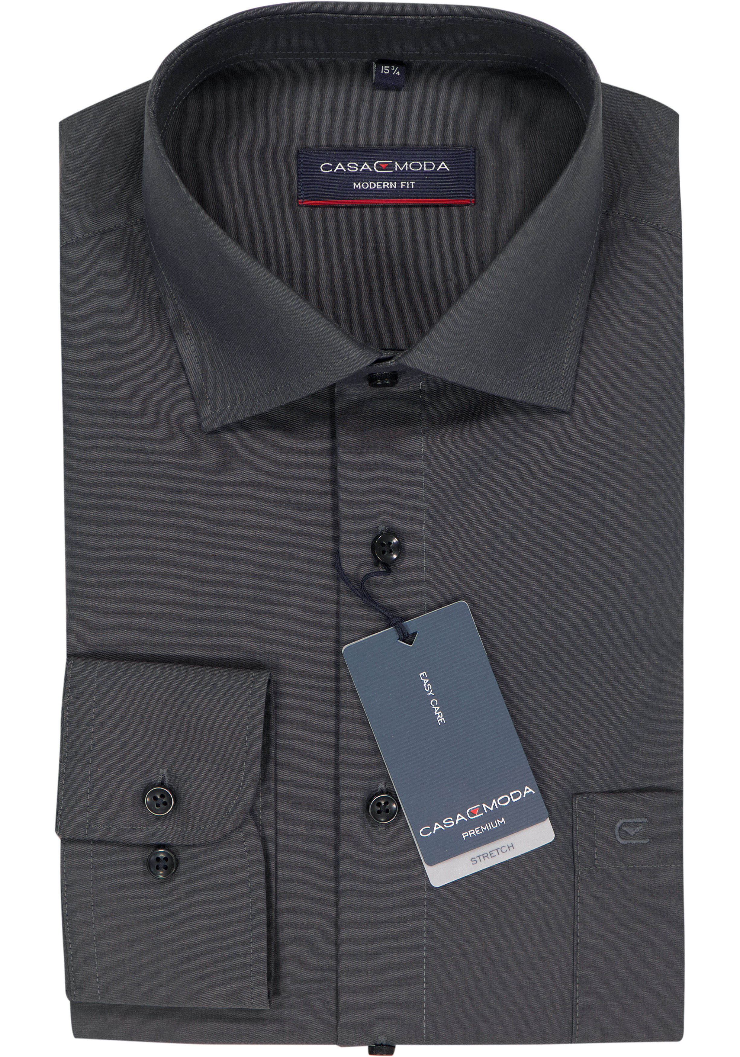 CASA MODA modern fit overhemd, antraciet grijs 
