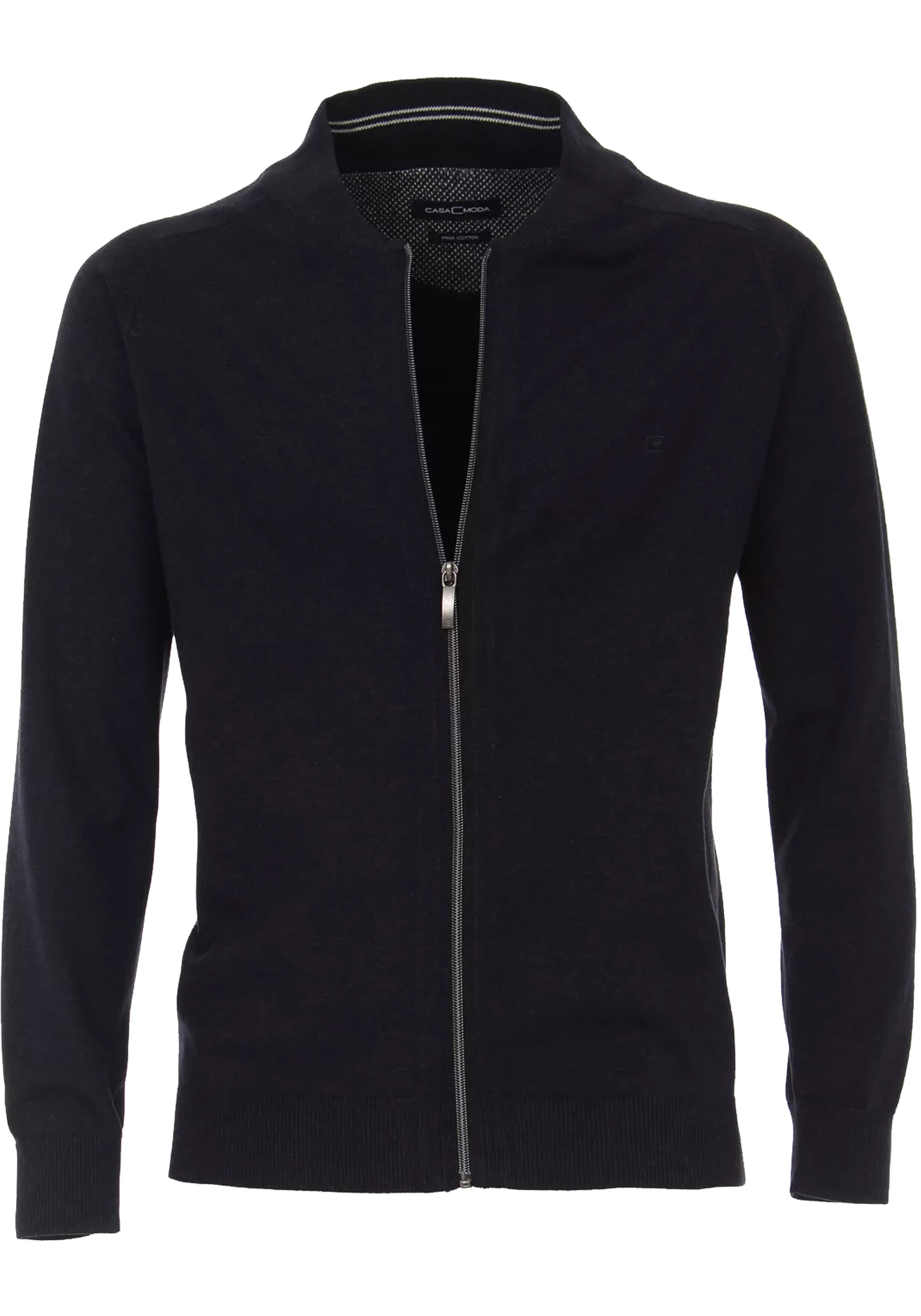CASA MODA heren vest katoen, met rits, donkerblauw