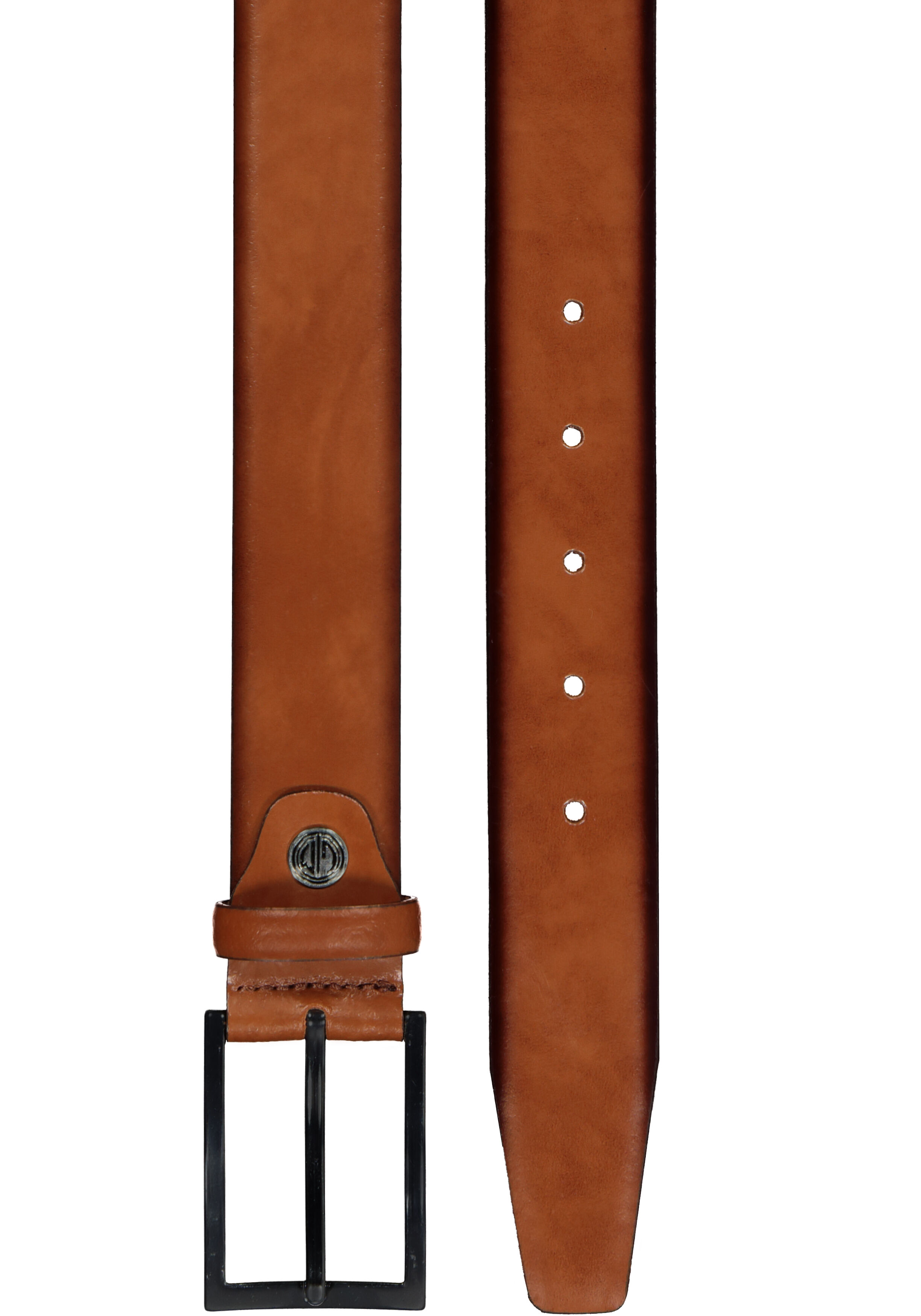 LINDENMANN leren heren riem, cognac