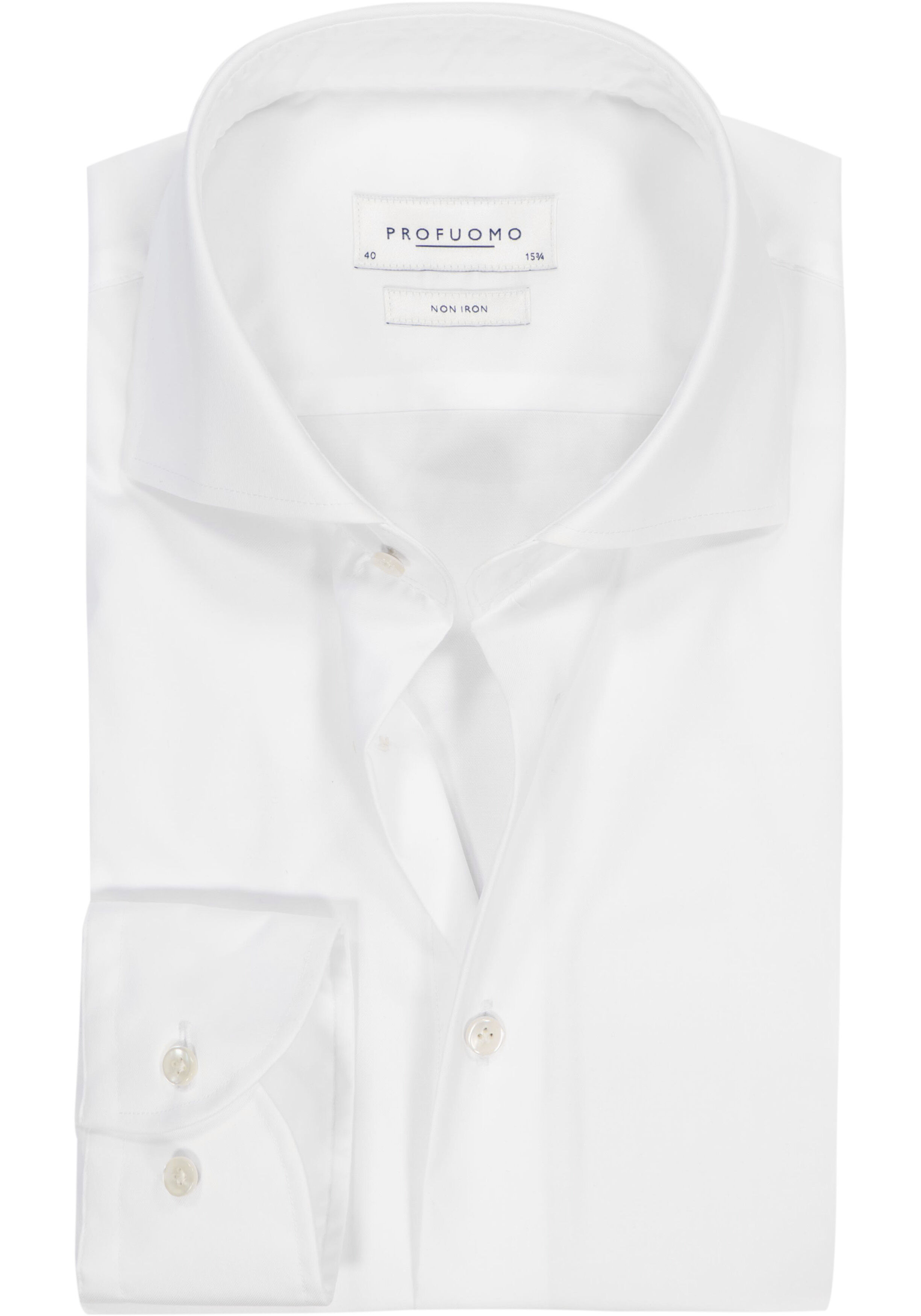 Profuomo slim fit overhemd, twill, wit