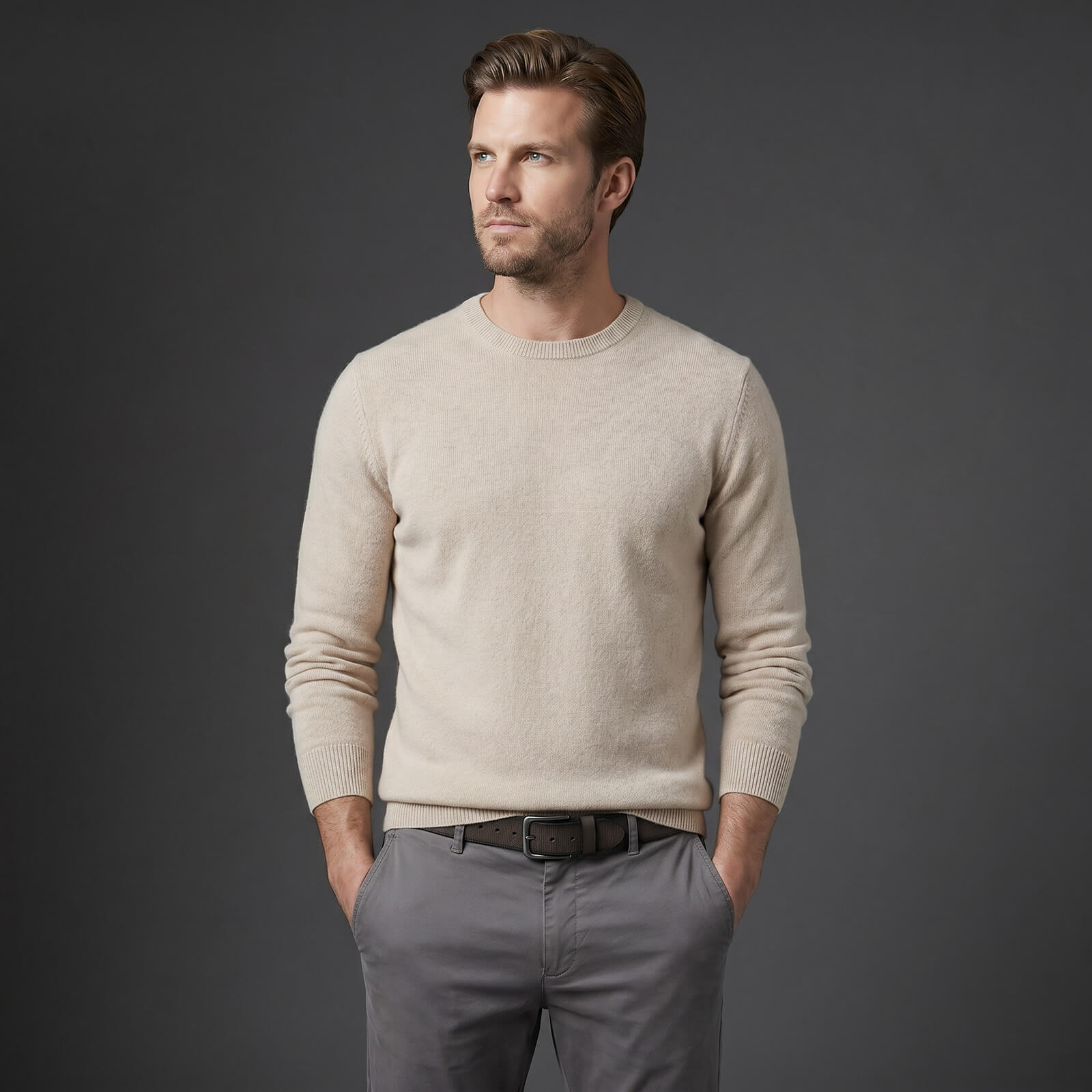 LINDENMANN leren heren riem, bruin