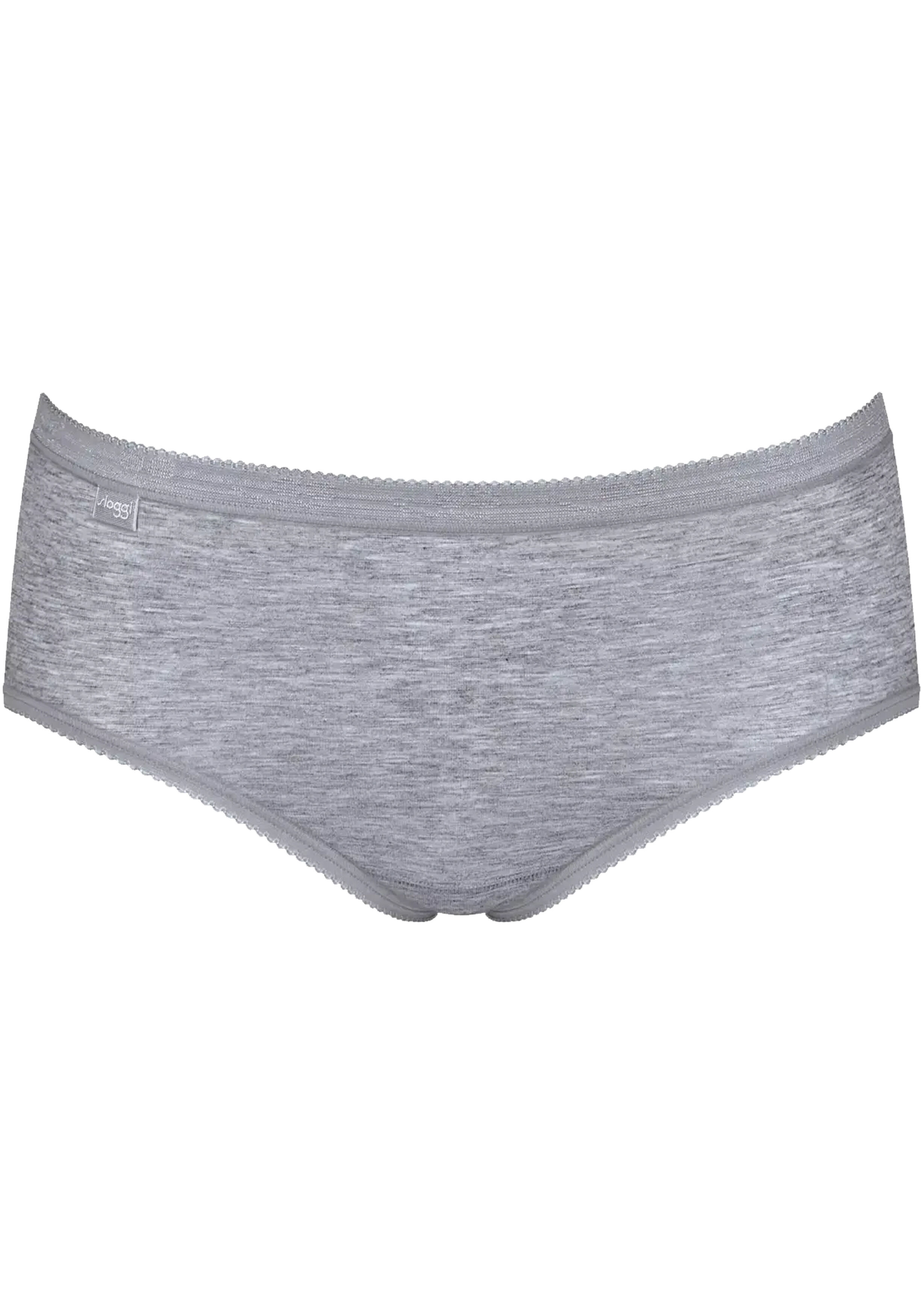 Sloggi Women Basic+ Midi (4-pack), dames slip, wit, lichtblauw, donkerblauw, grijs