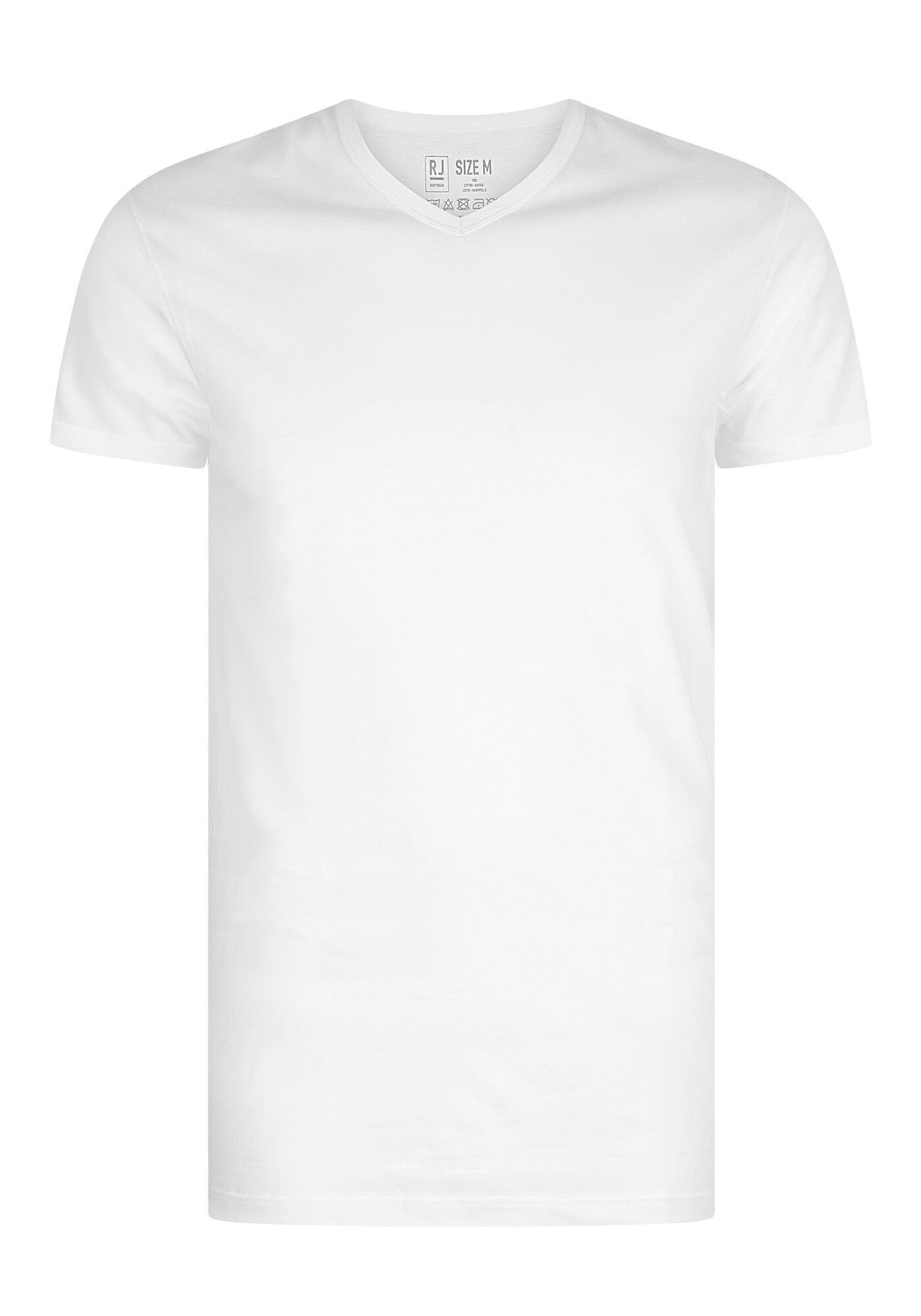 RJ Bodywear Everyday Den Haag T-shirts (2-pack), heren T-shirte extra lang, V-hals smal, wit