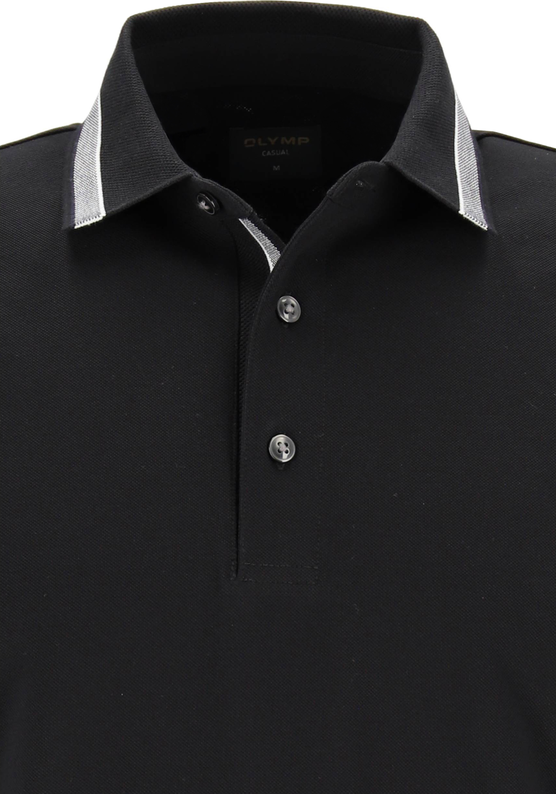 4-4066425715123-Olymp-Olymp_PS_zwart_54135268_detail_HR OLYMP Polo Casual, modern fit polo, zwart