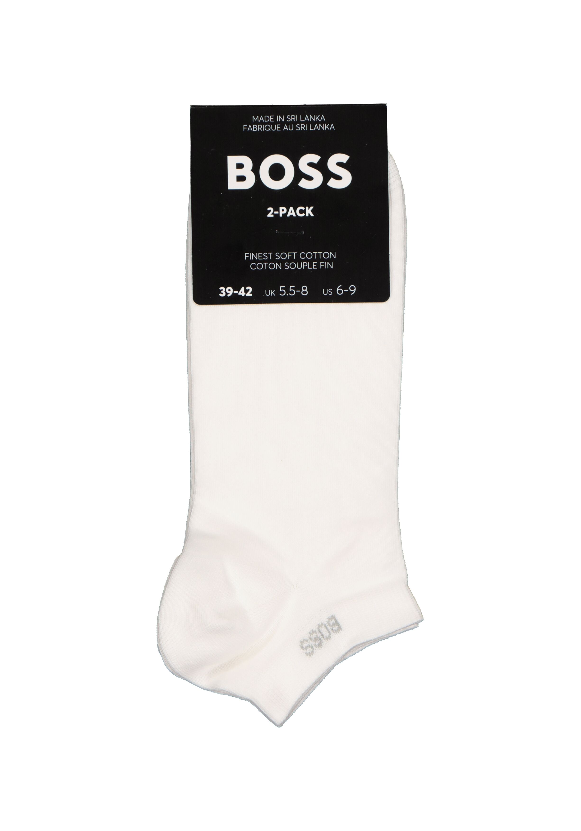 BOSS enkelsokken (2-pack), heren sneaker sokken katoen, wit