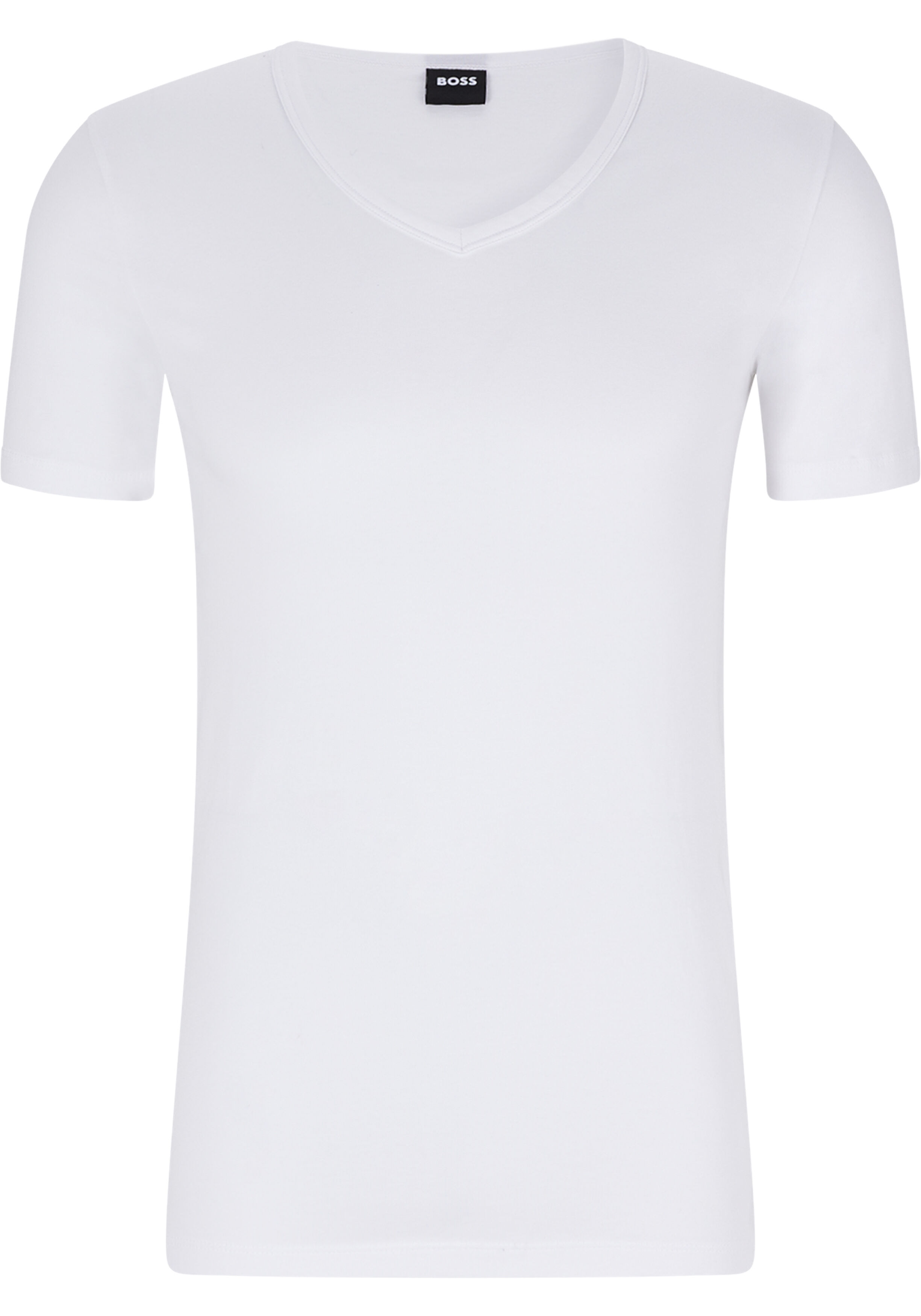 HUGO BOSS Modern stretch T-shirts slim fit (2-pack), heren T-shirts V-hals, wit